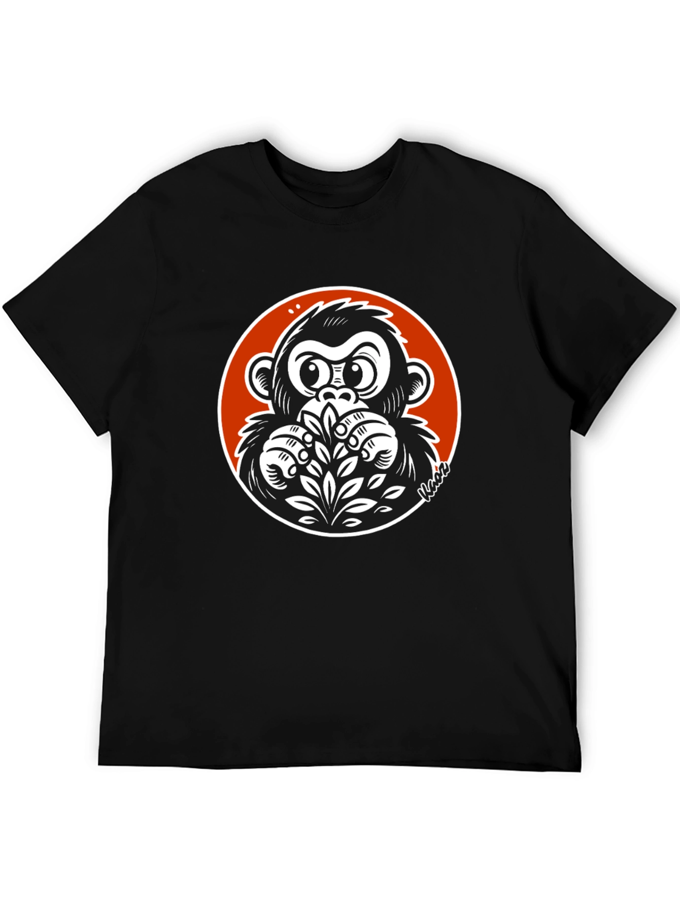 Black Cool Gorilla Graphic Tee - Black Cotton T-Shirt view 5