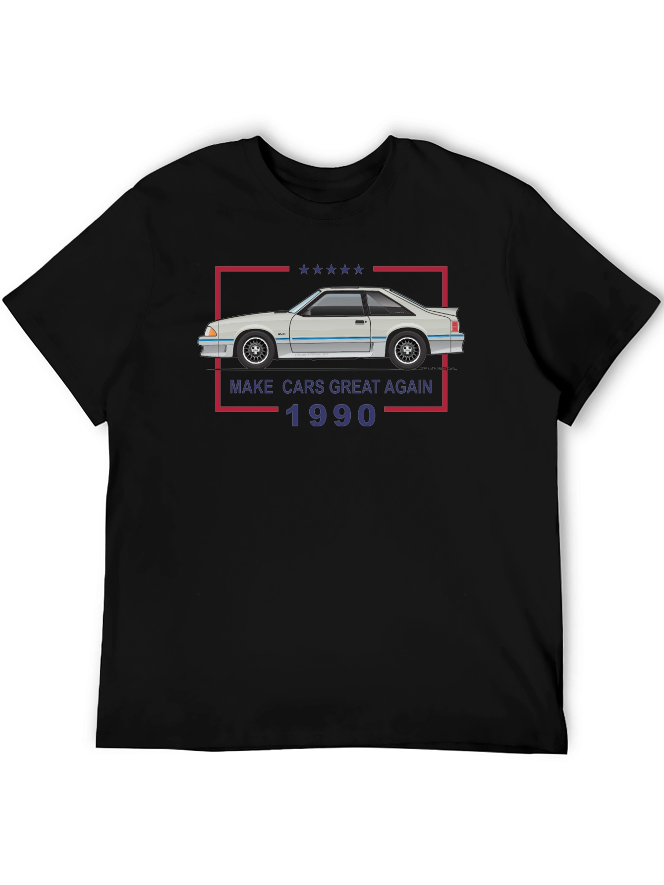 Black Make Cars Great Again 1990 T-Shirt view 5