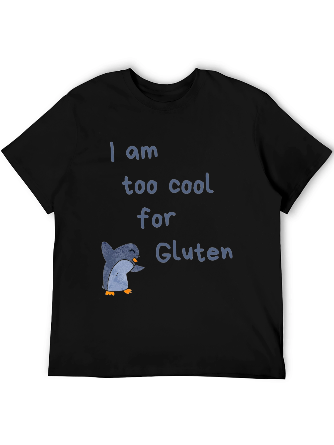 Black Cool Penguin Gluten-Free T-Shirt view 5
