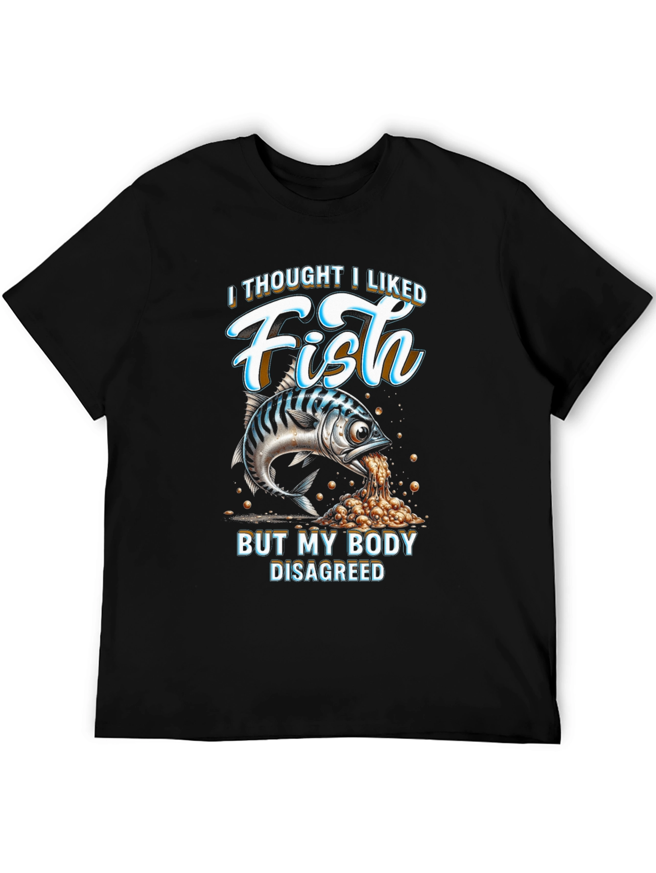 Black Funny 'I Thought I Liked Fish' Graphic Tee view 5