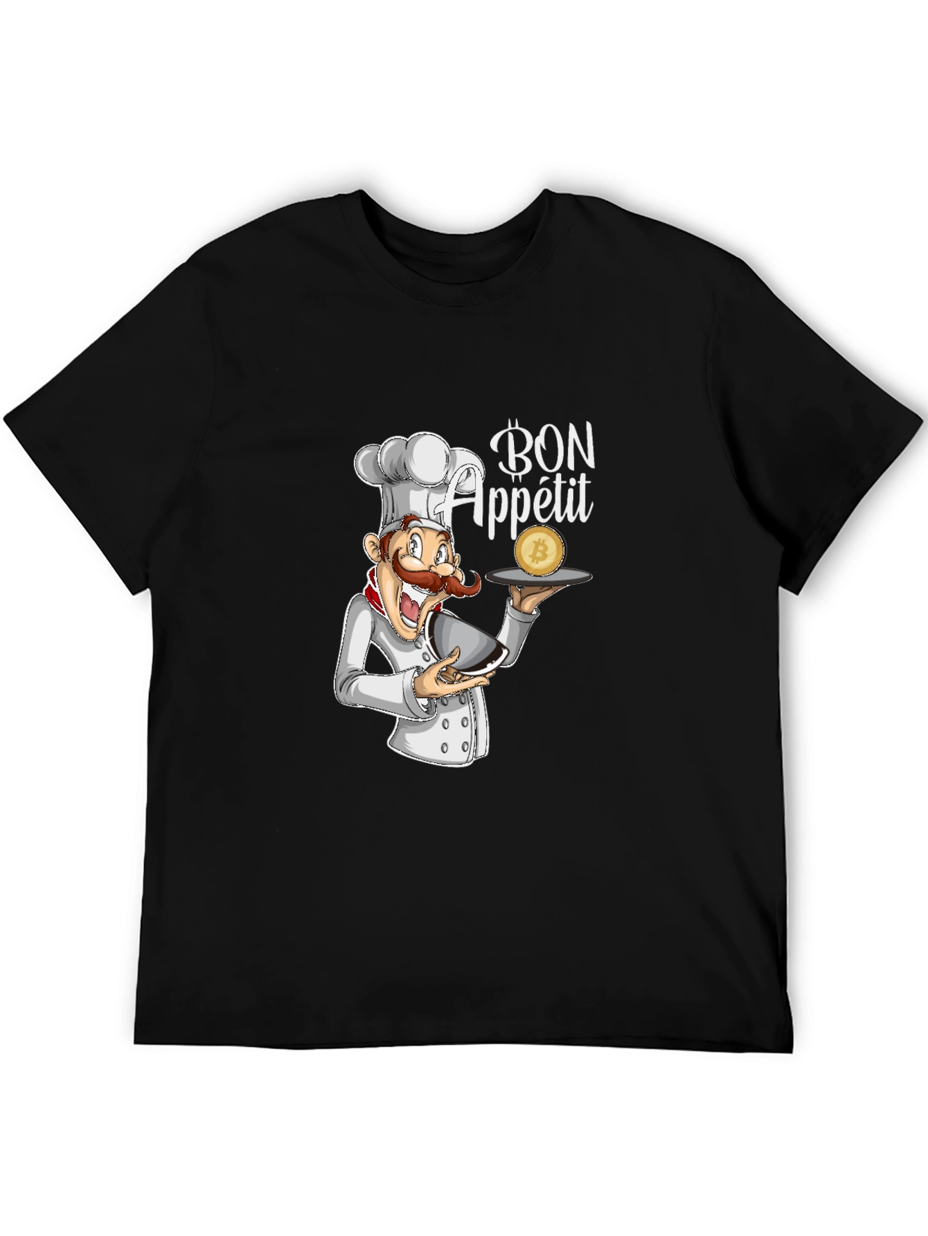Black Bon Appetit Chef Bitcoin T-Shirt view 5