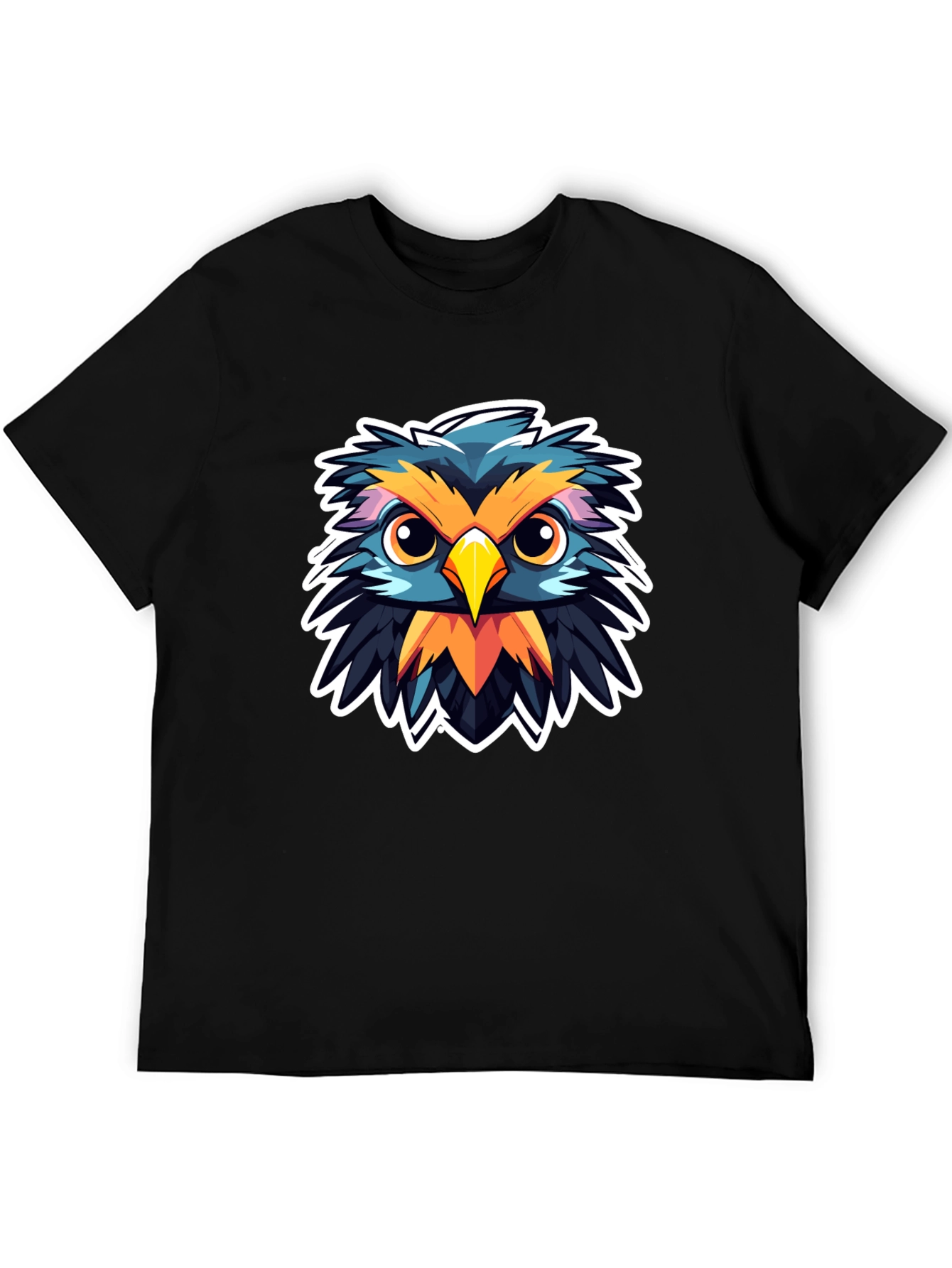 Black Owl Graphic Print Black T-Shirt view 5