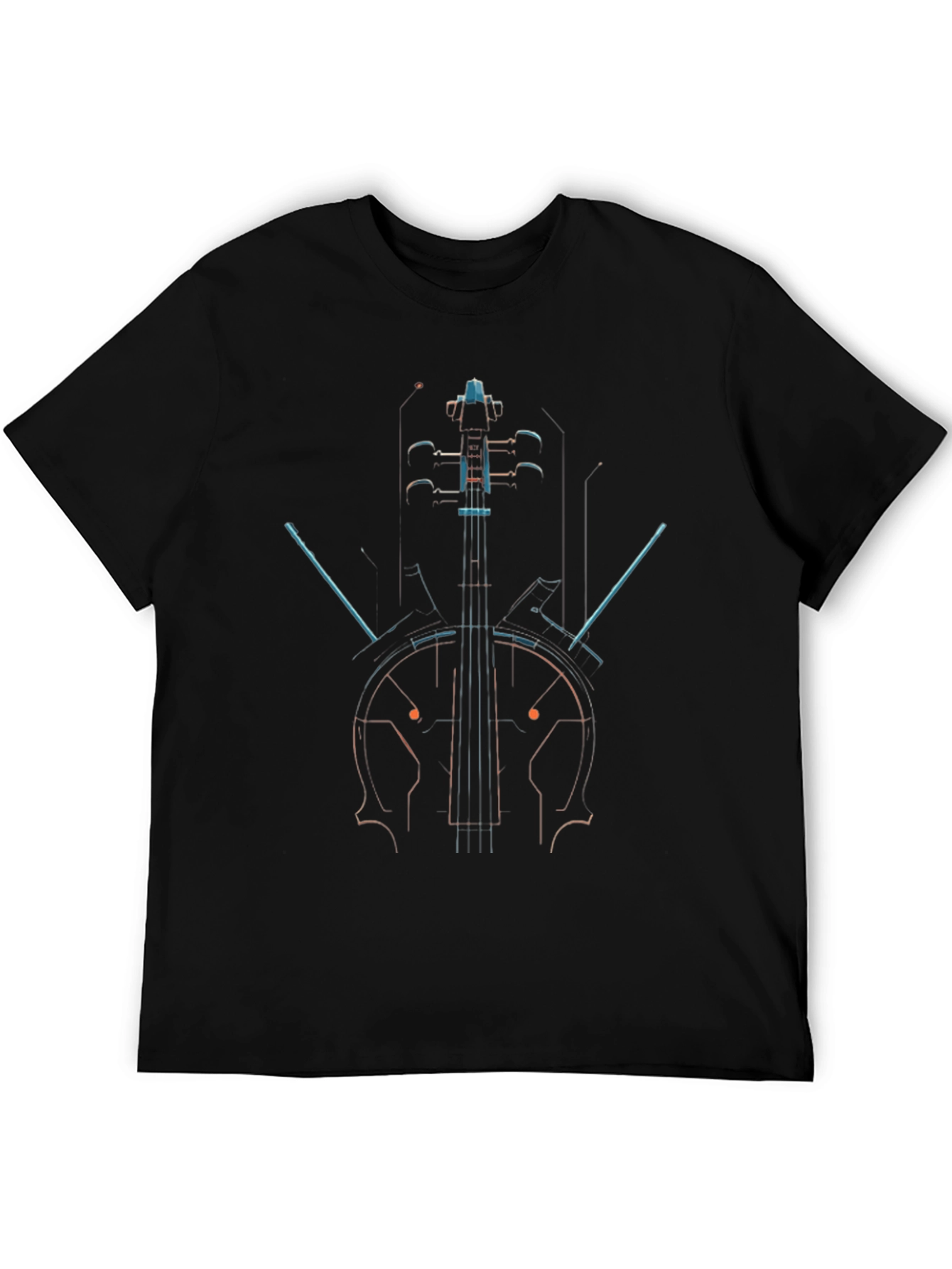 Black Abstract Cello Graphic Black T-Shirt view 5