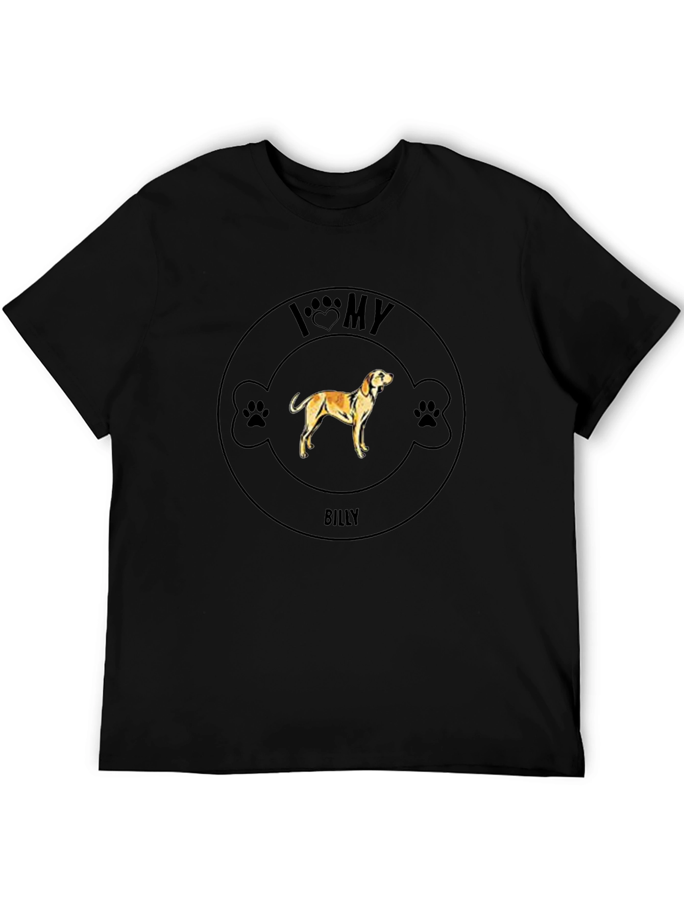 Black I Love My Billy Dog T-Shirt view 5