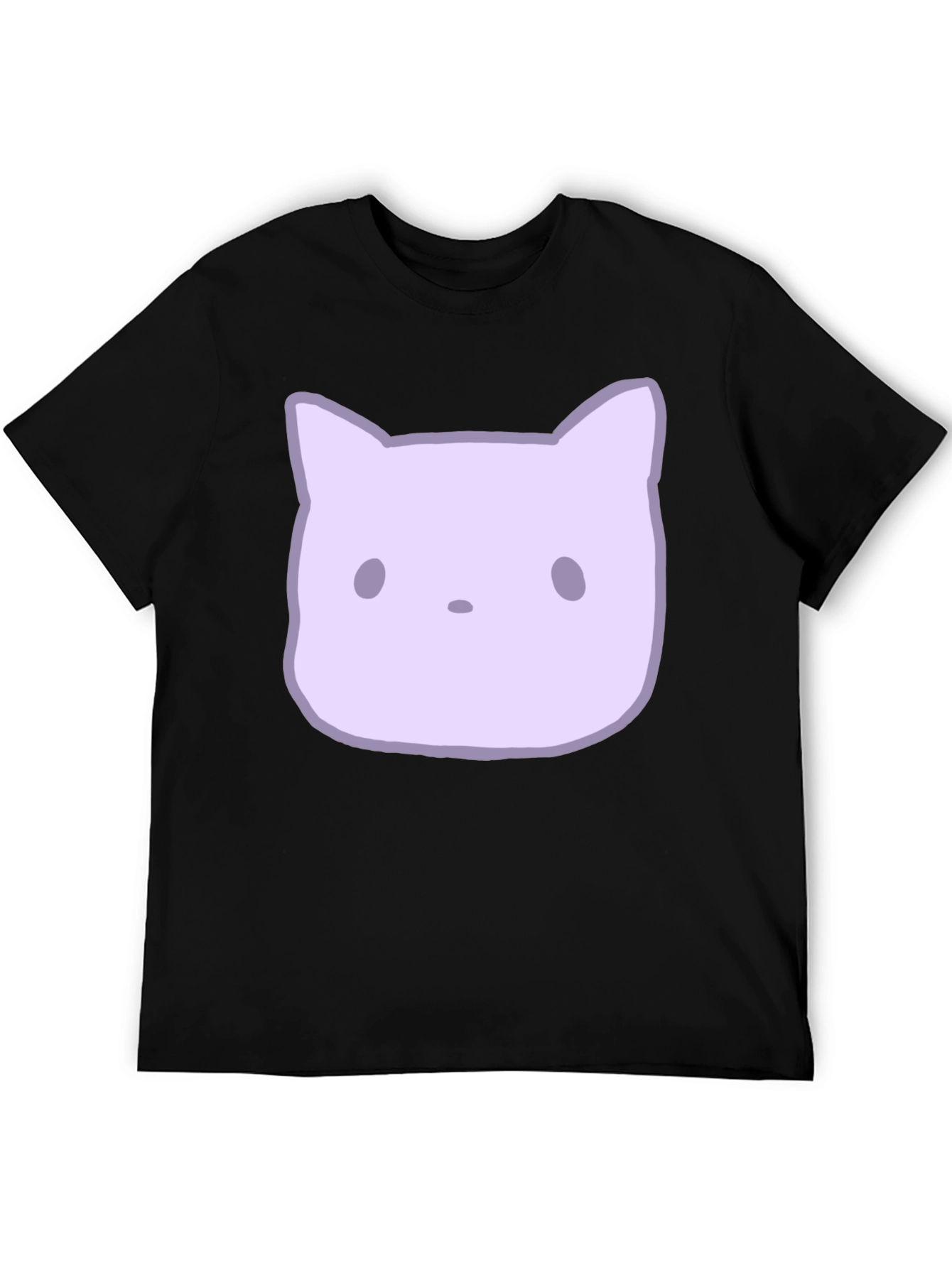 Black Cute Cartoon Cat Graphic Tee view 5