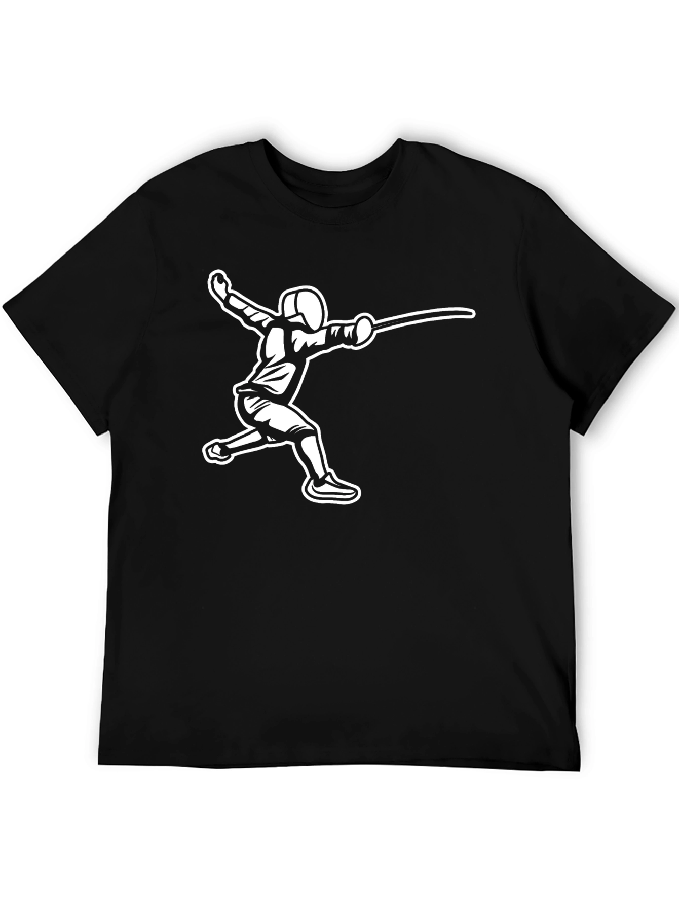 Black Fencing Graphic Tee - Black Cotton view 5