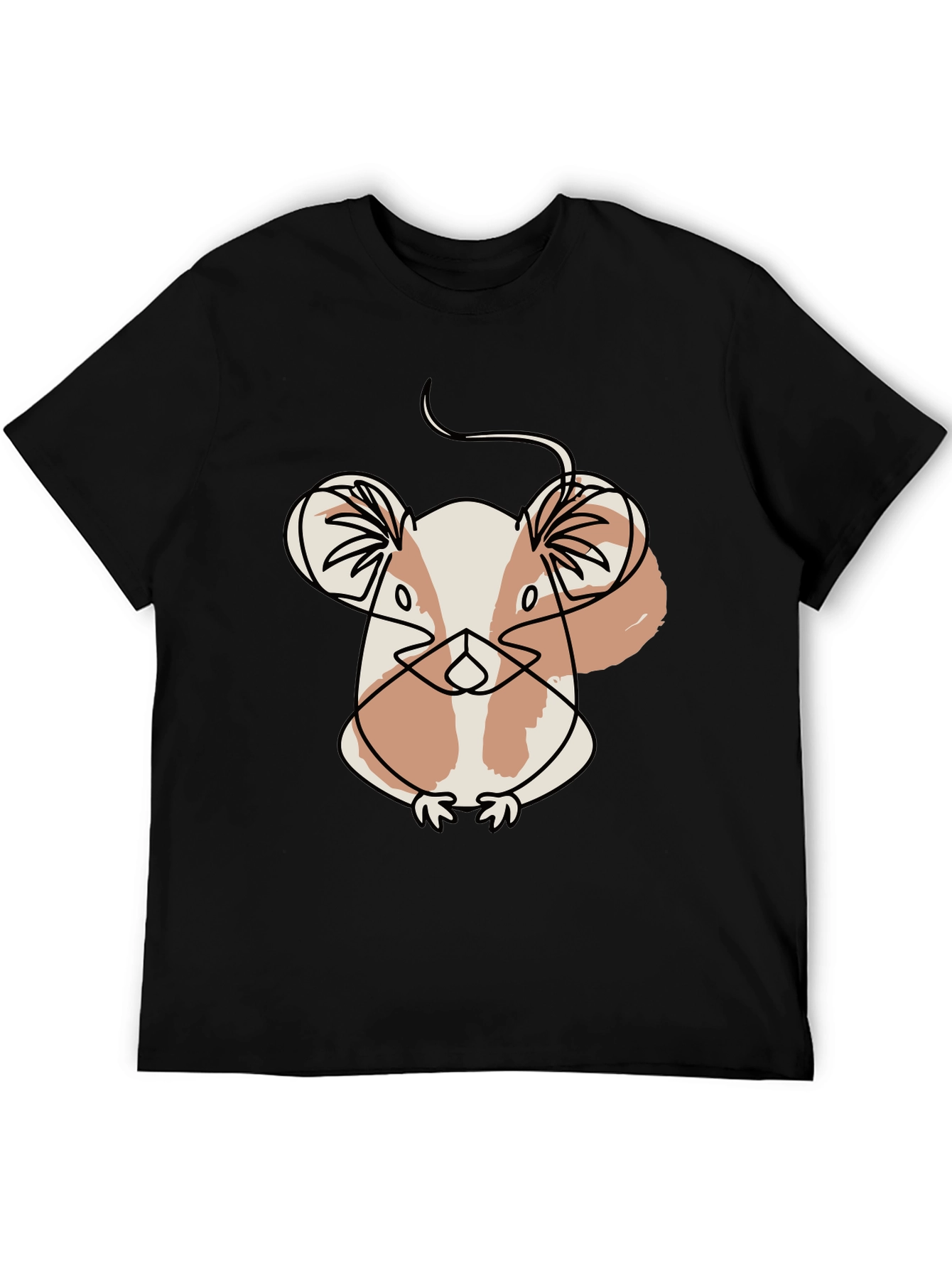 Black Abstract Hamster Graphic Tee view 5