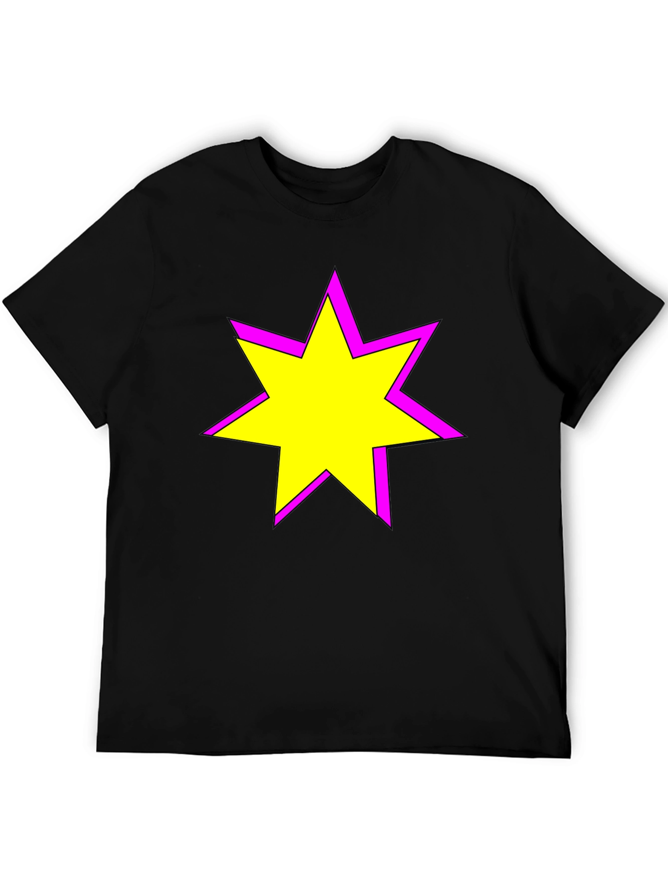 Black Star Graphic Tee - Casual Black T-Shirt view 5