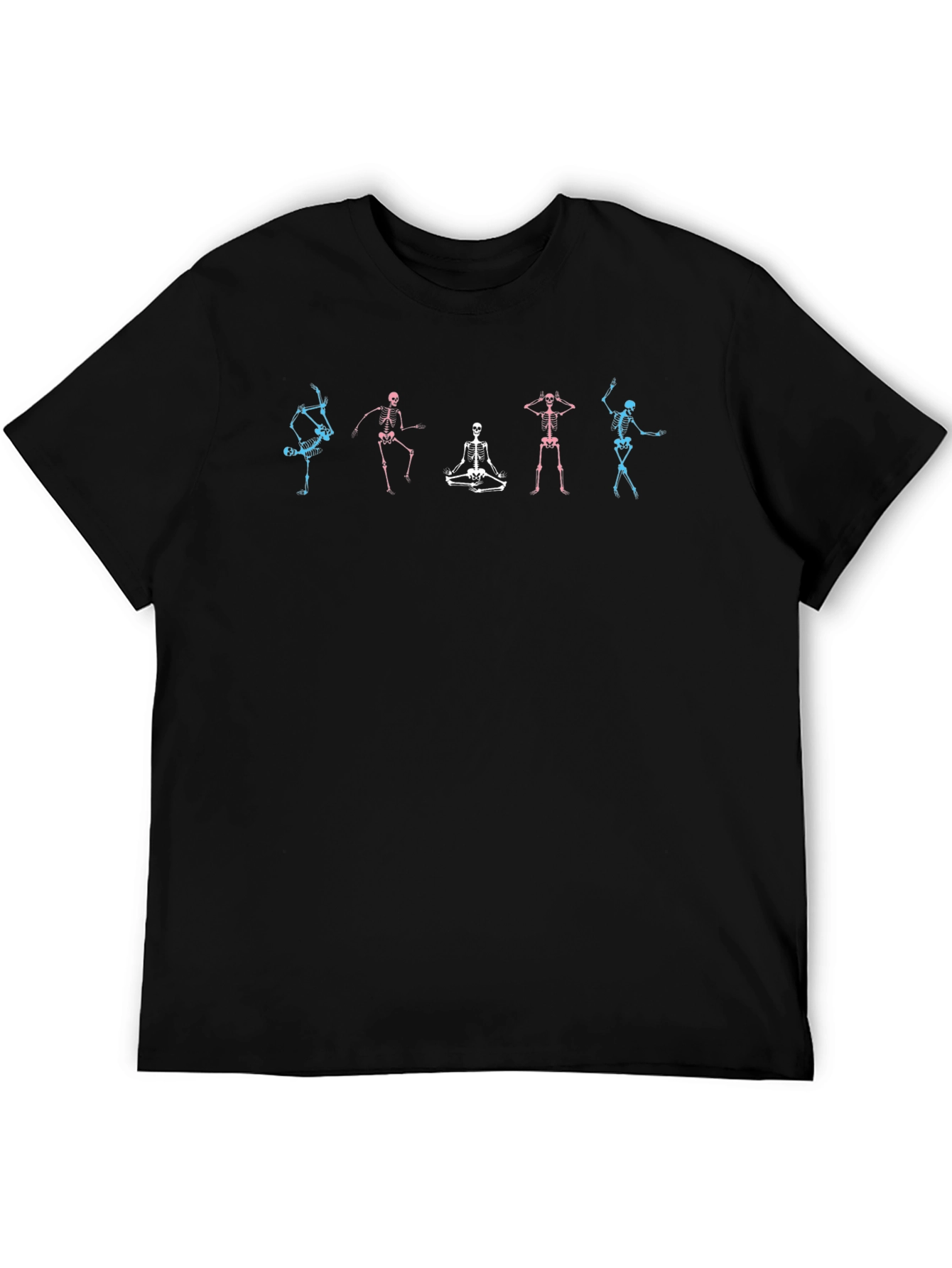 Black Dancing Skeletons Black Graphic Tee view 5