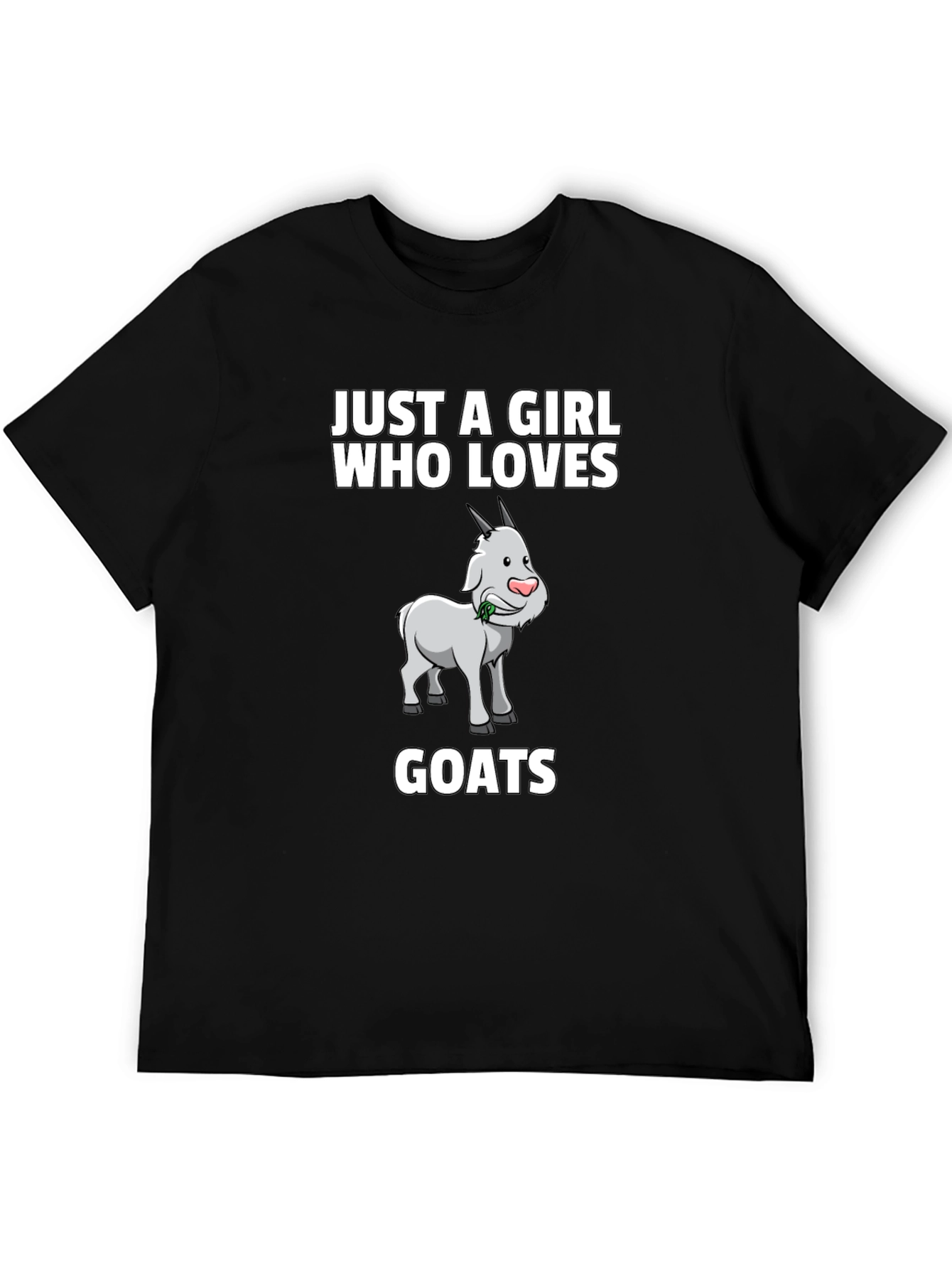 Black Just A Girl Who Loves Goats T-Shirt view 5