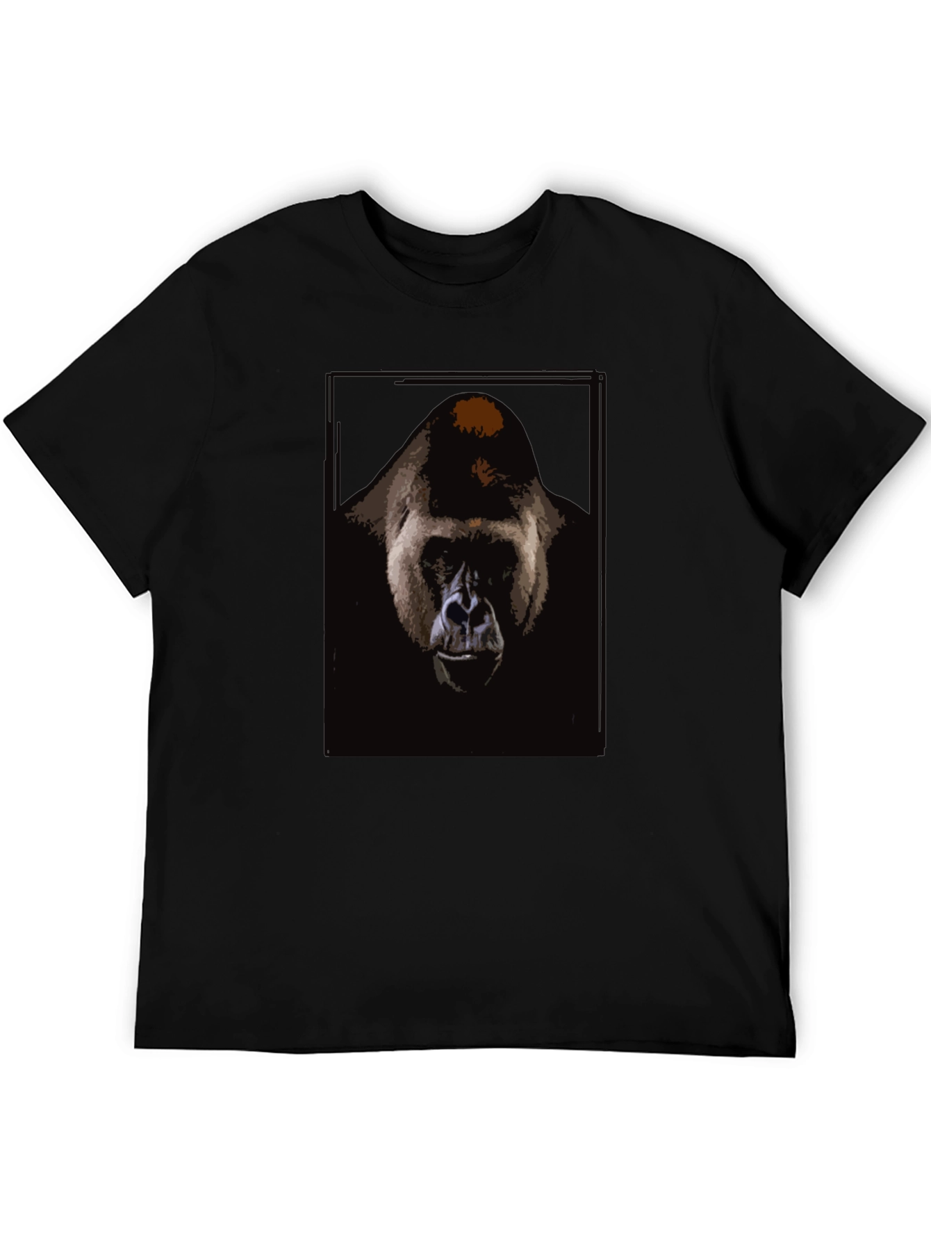 Black Gorilla Graphic Print Black T-Shirt view 5