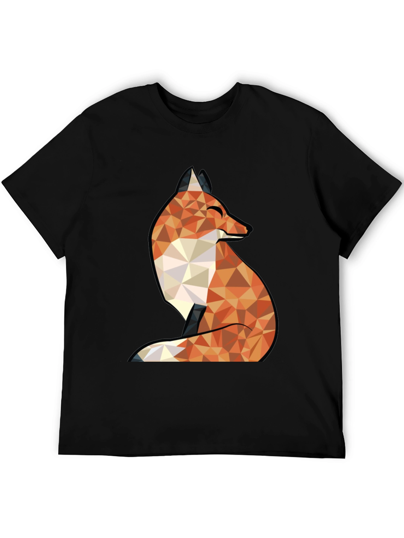 Black Geometric Fox Graphic Tee - Stylish & Unique Design view 5