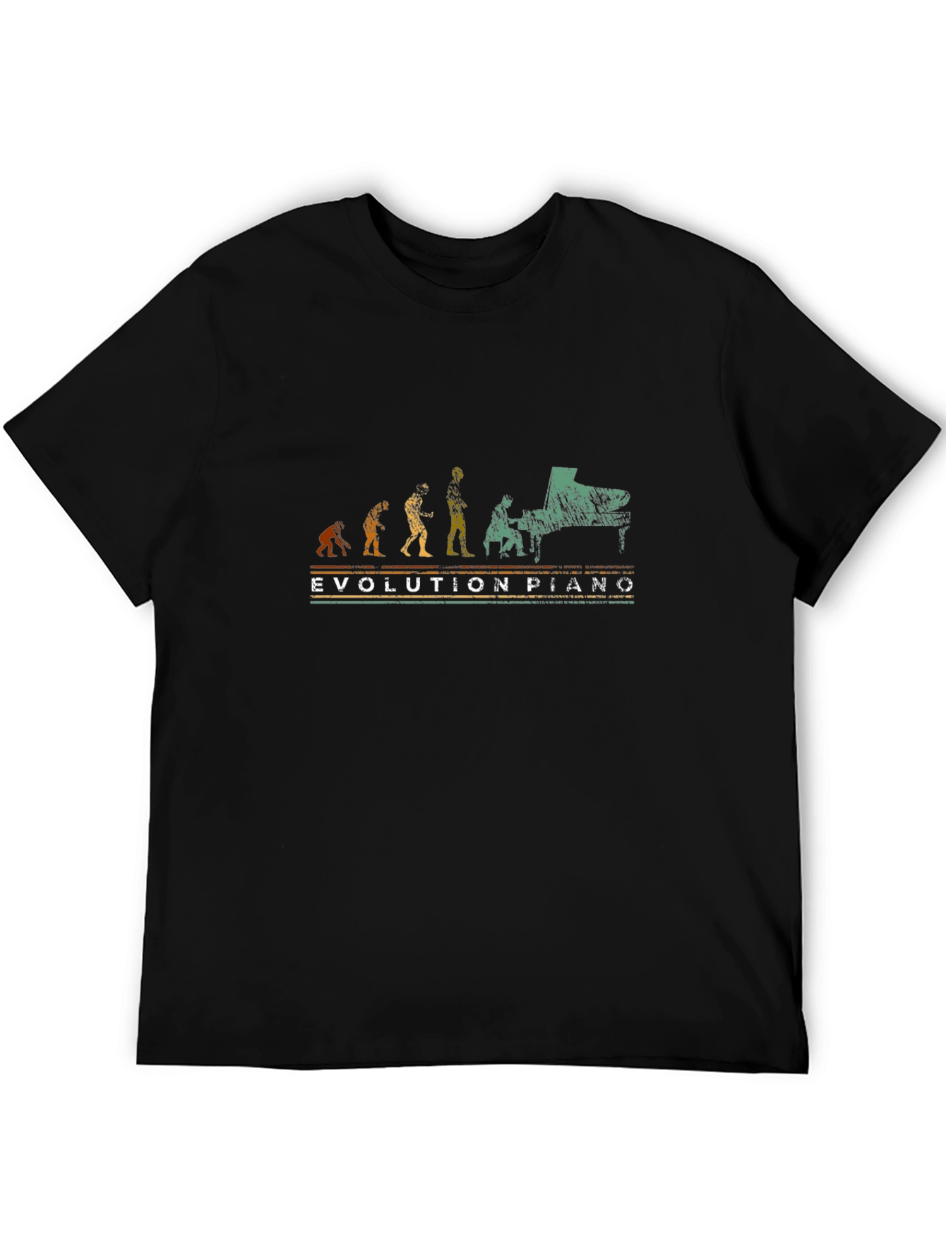 Black Evolution Piano T-Shirt - Musician's Tee view 5