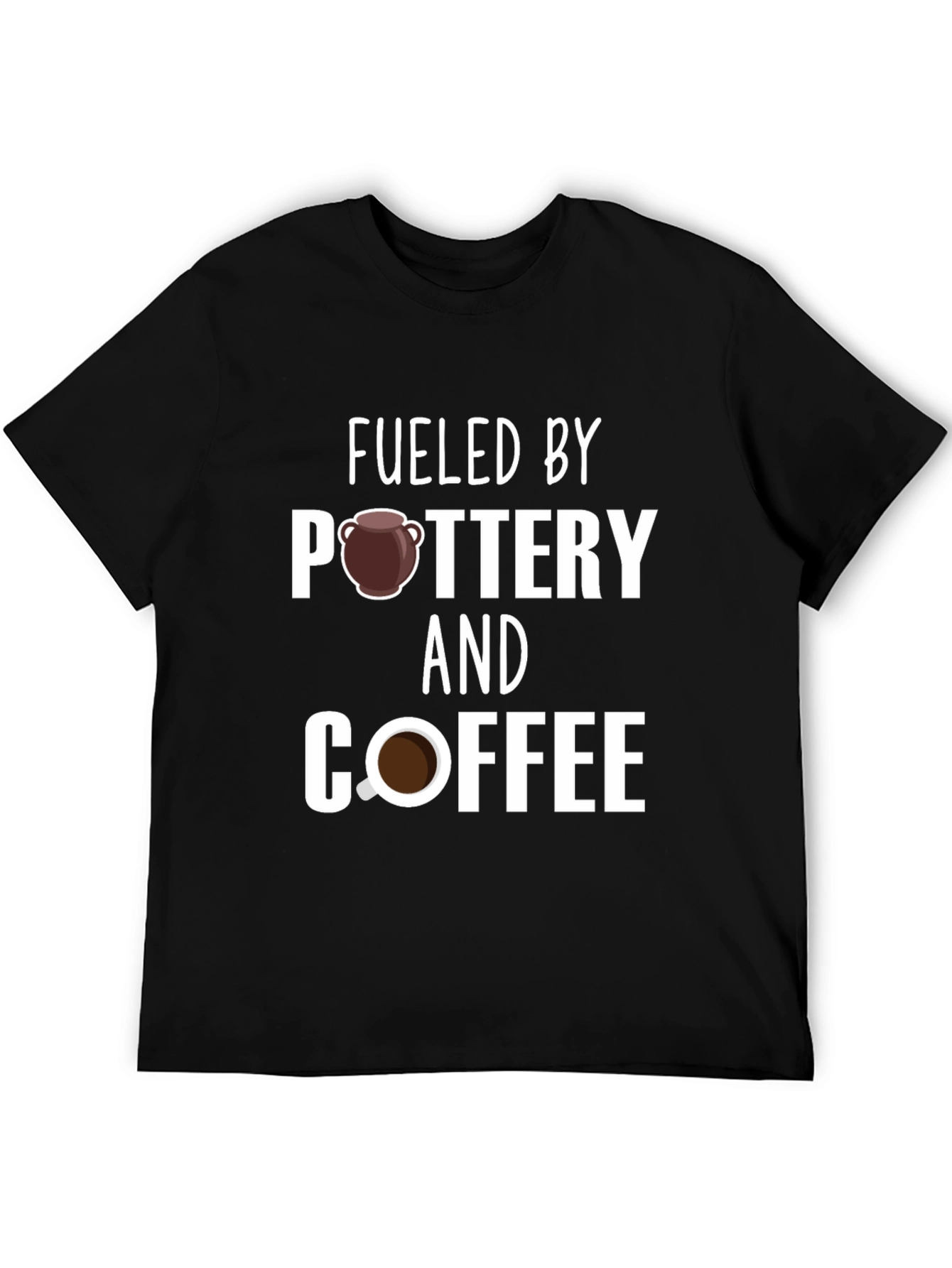 Black Fueled by Pottery and Coffee T-Shirt view 5