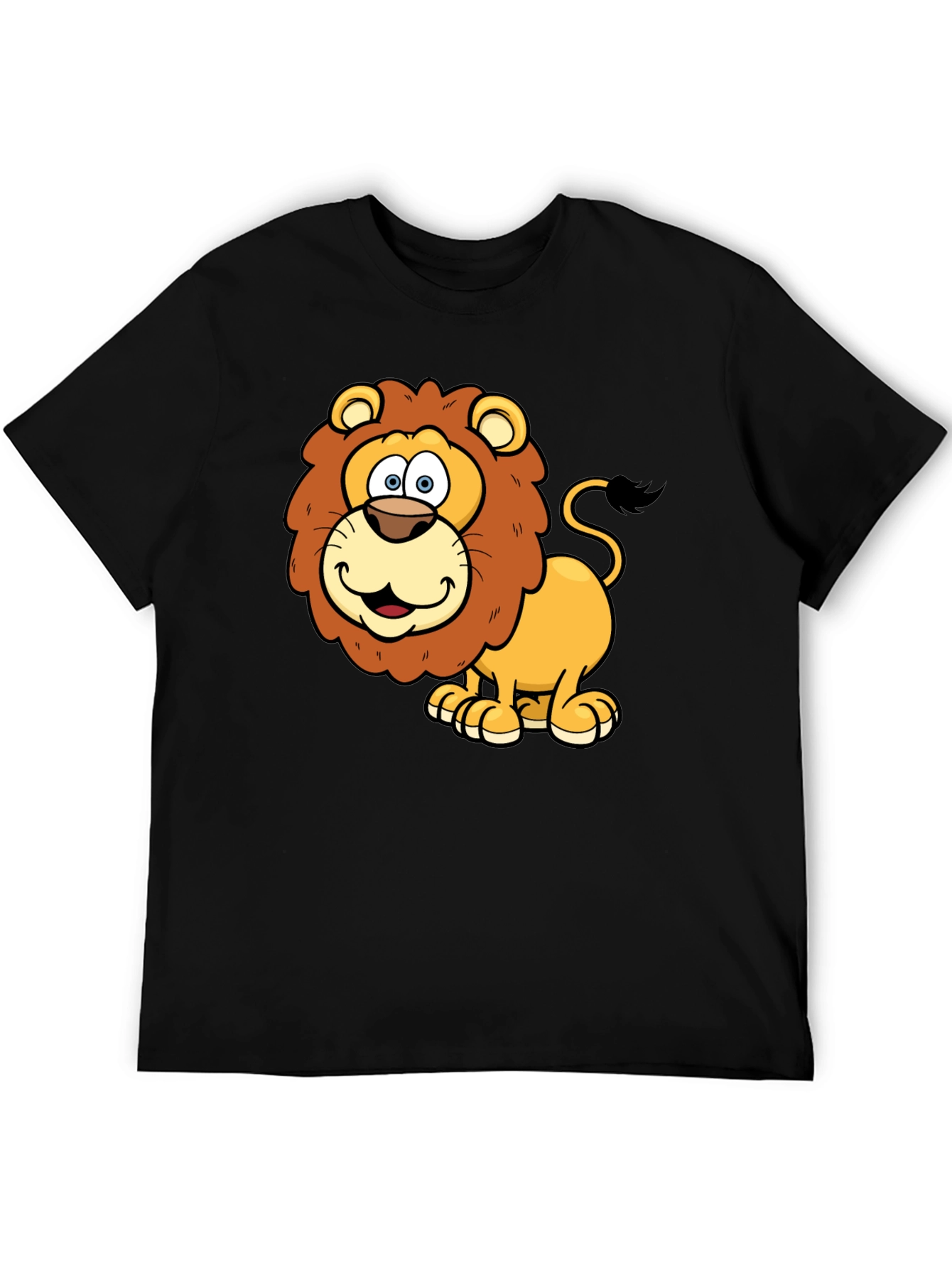 Black Lion Cartoon Graphic T-Shirt view 5