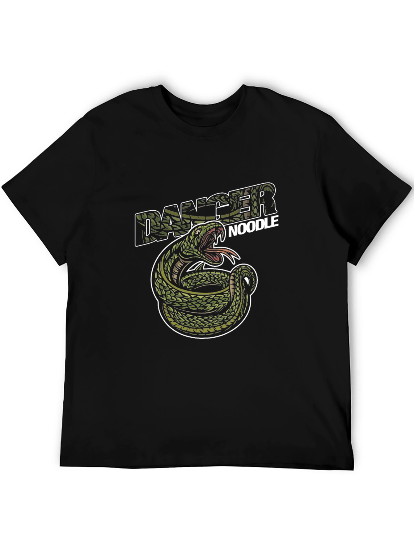 Black Danger Noodle Graphic T-Shirt view 5