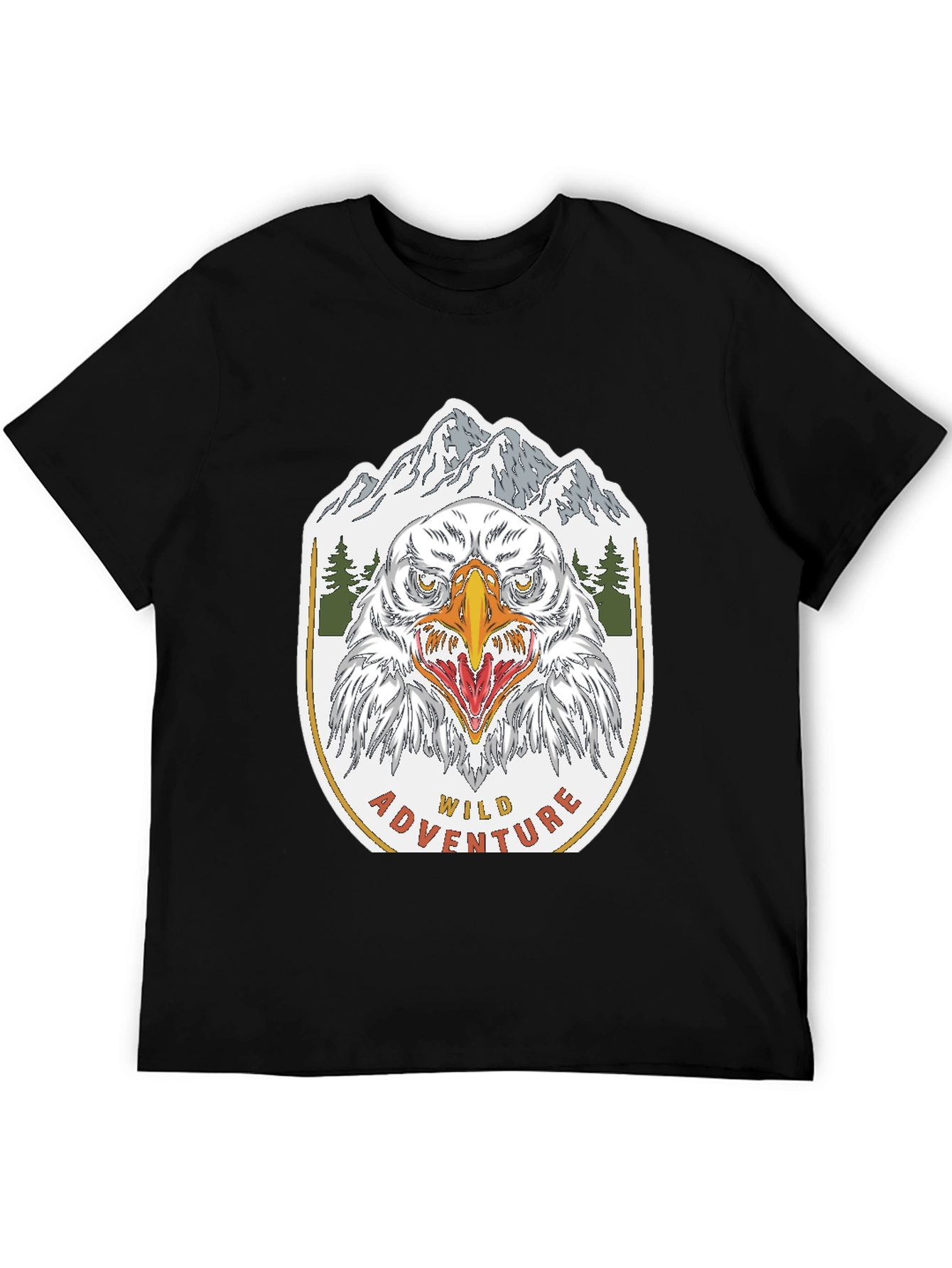 Black Wild Adventure Eagle Graphic T-Shirt view 5