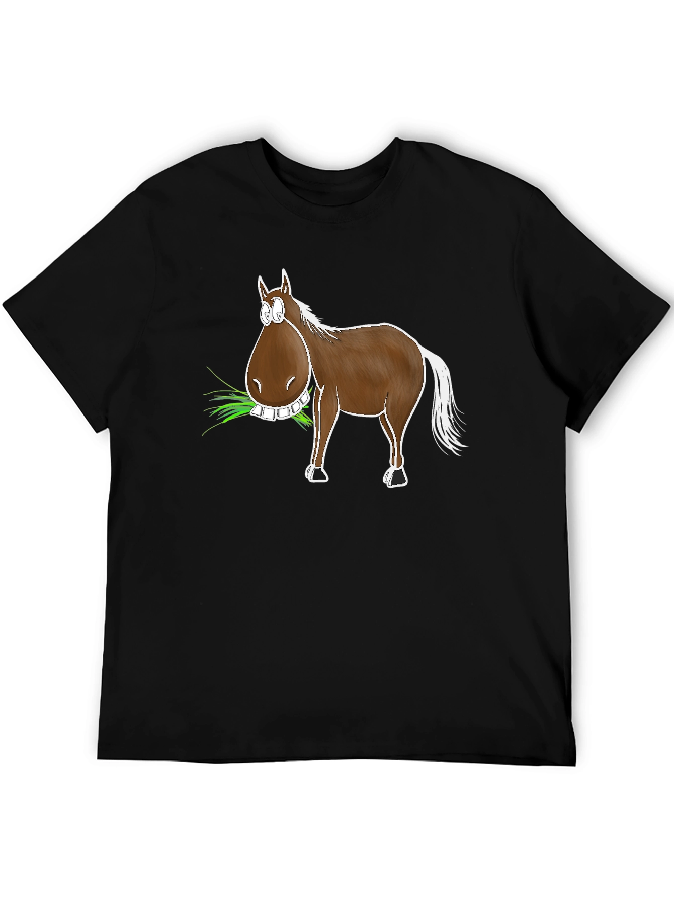 Black Funny Horse Graphic T-Shirt - Unisex view 5