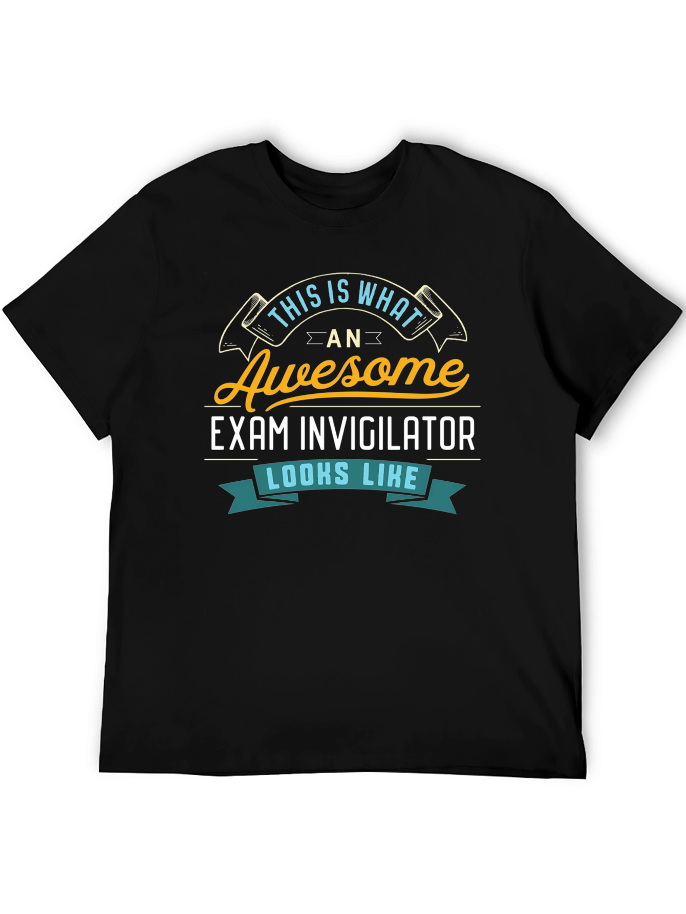 Black Awesome Exam Invigilator T-Shirt view 5