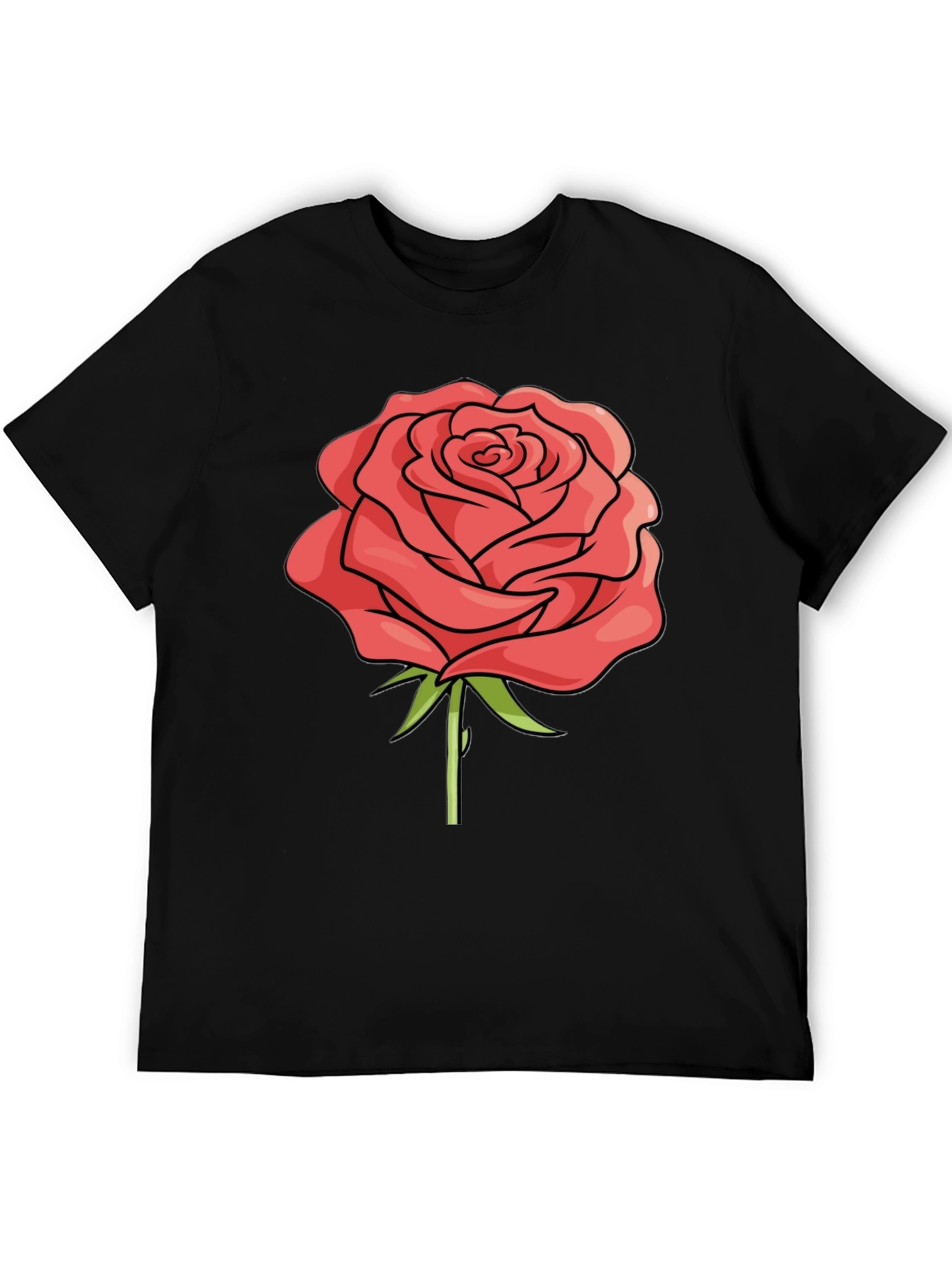 Black Rose Graphic Black T-Shirt - Casual Style view 5