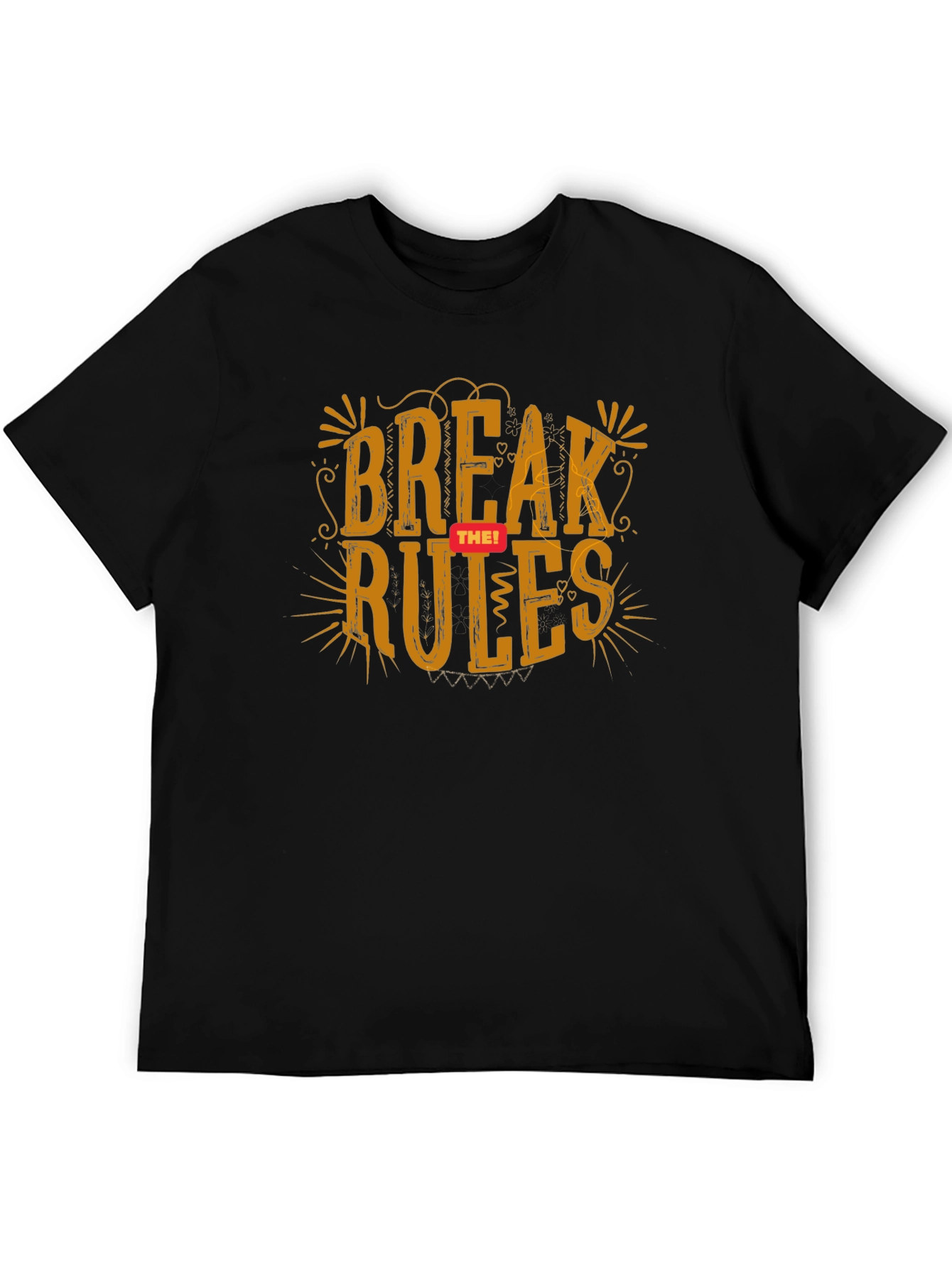 Black Break the Rules Black Graphic Tee view 5