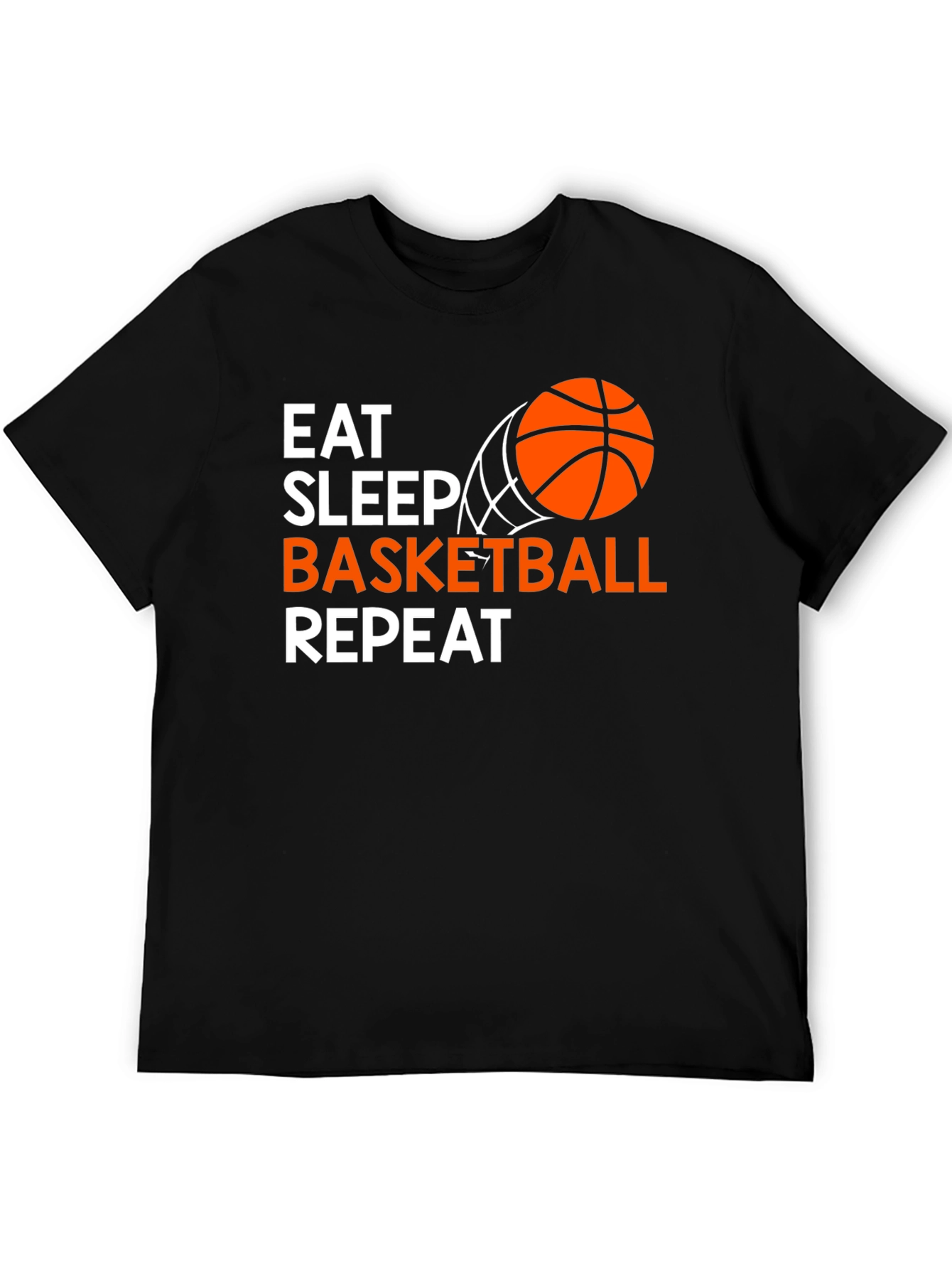 Black Eat Sleep Basketball Repeat T-Shirt view 5