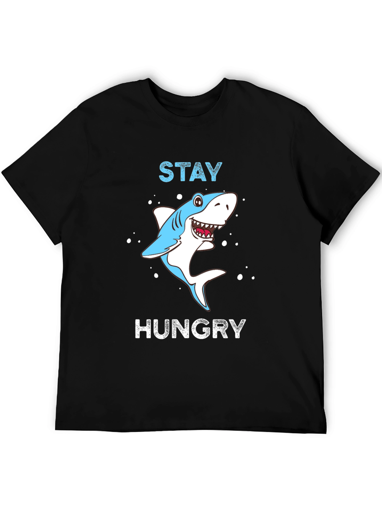 Black Stay Hungry Shark Graphic Tee view 5