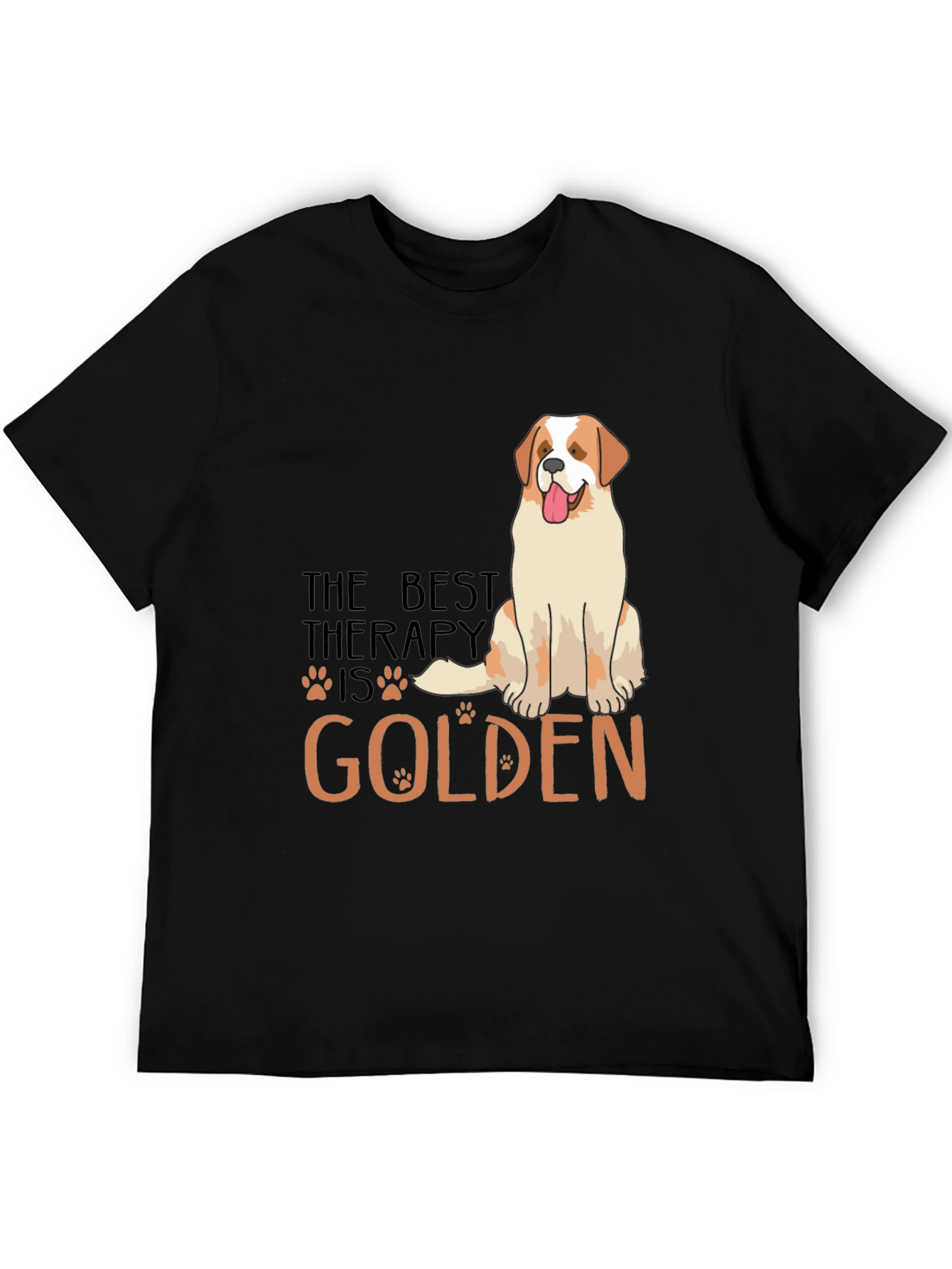 Black Golden Therapy Dog Graphic T-Shirt view 5