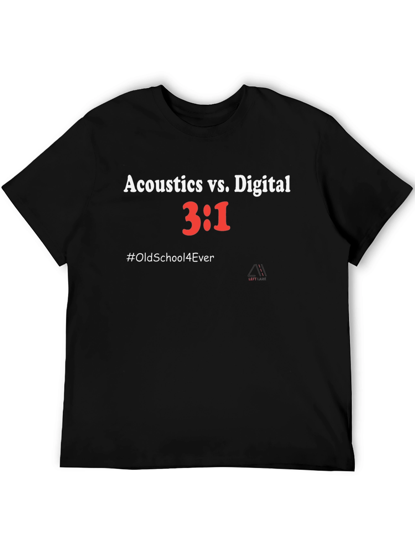 Black Acoustics vs. Digital T-Shirt - Old School Music Tee view 5