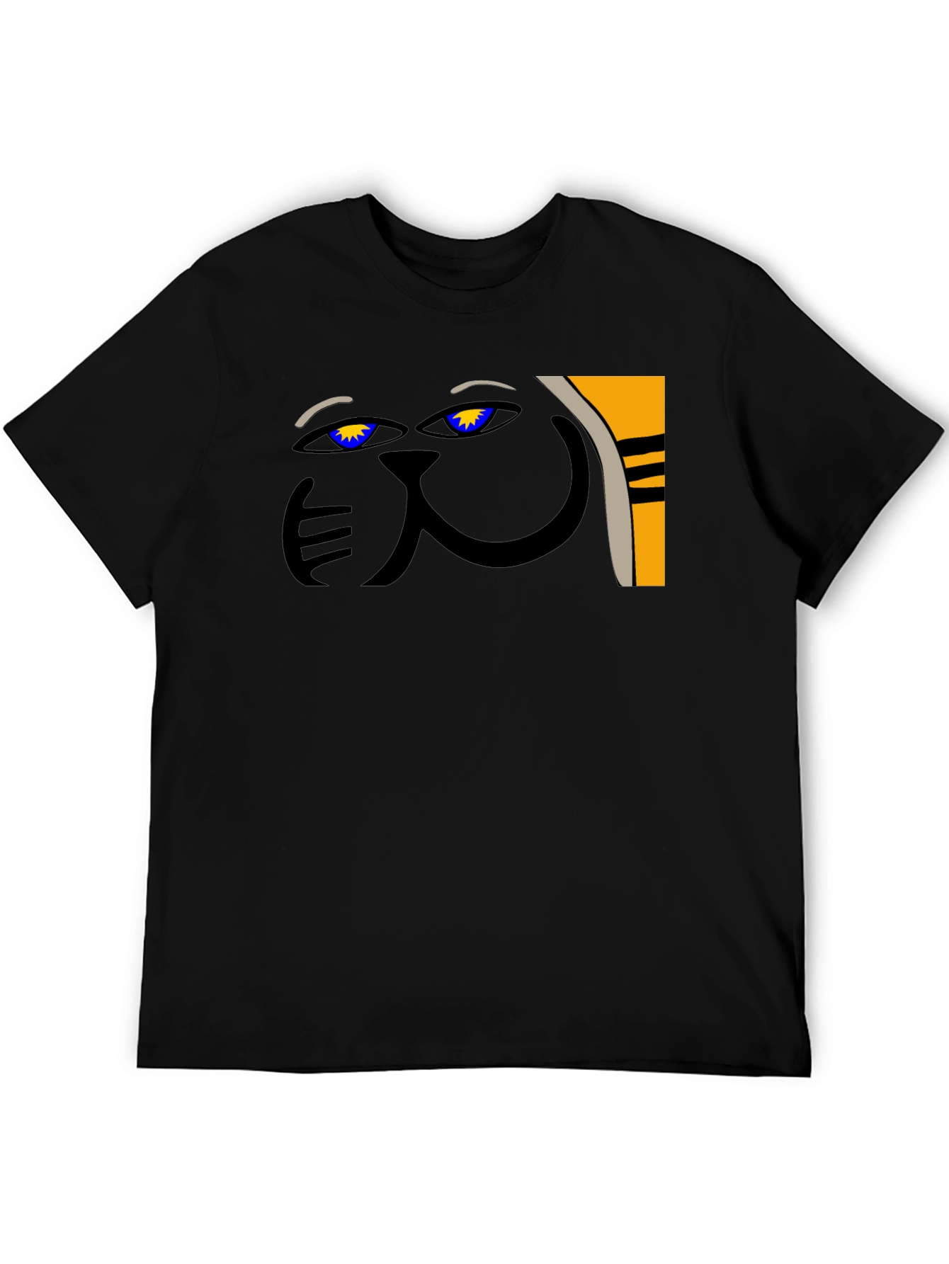 Black Abstract Cat Graphic Tee - Unique Style view 5