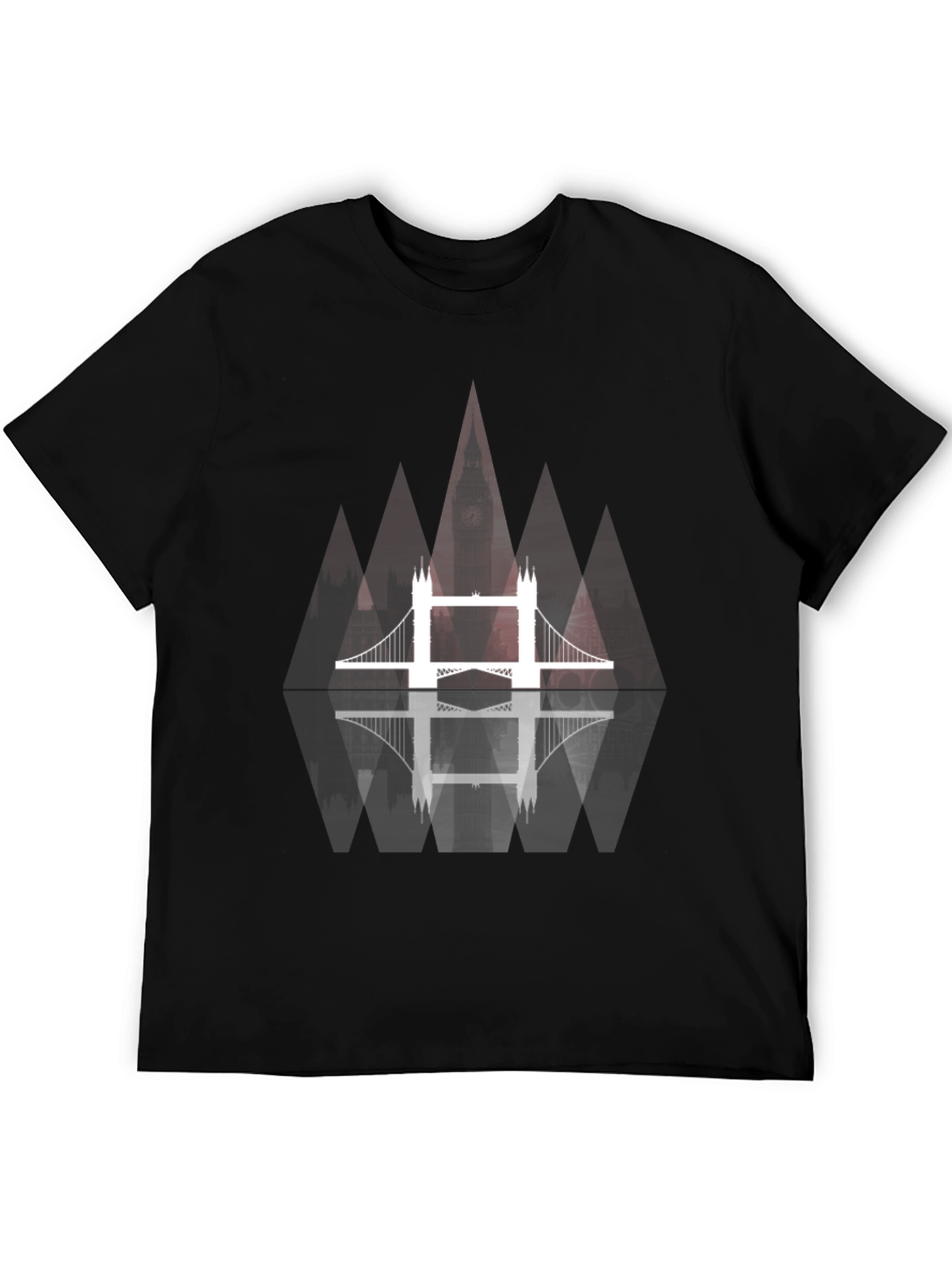 Black London Bridge Graphic Tee - Modern Design view 5