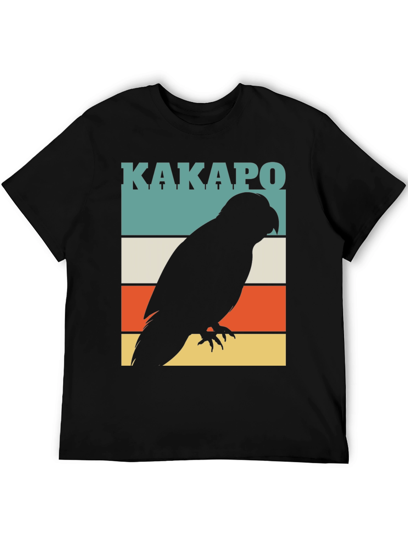 Black Kakapo Parrot Silhouette T-Shirt view 5