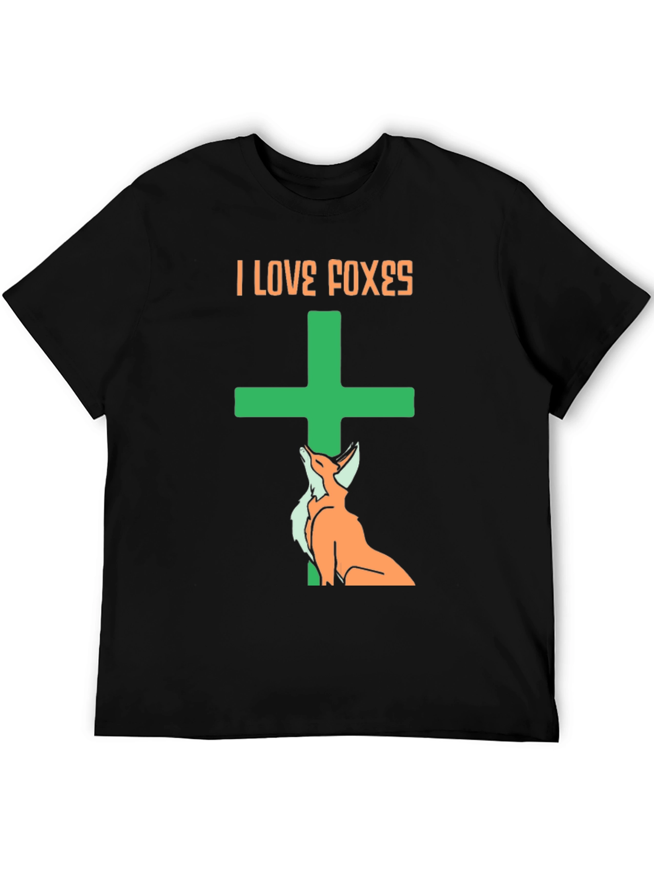 Black I Love Foxes Graphic Tee - Unisex view 5