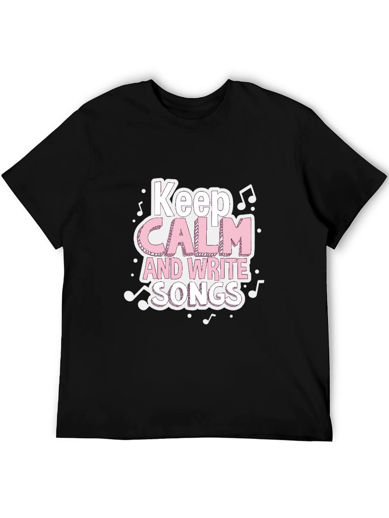 Keep Calm & Write Songs Black Graphic Tee - 5