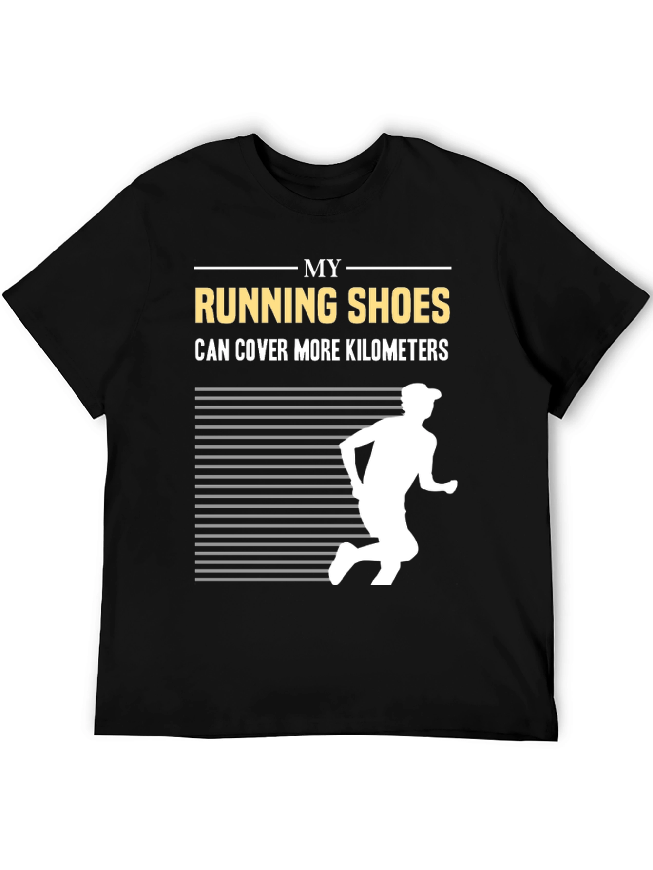 Black Running Shoes Kilometers Graphic Tee view 5