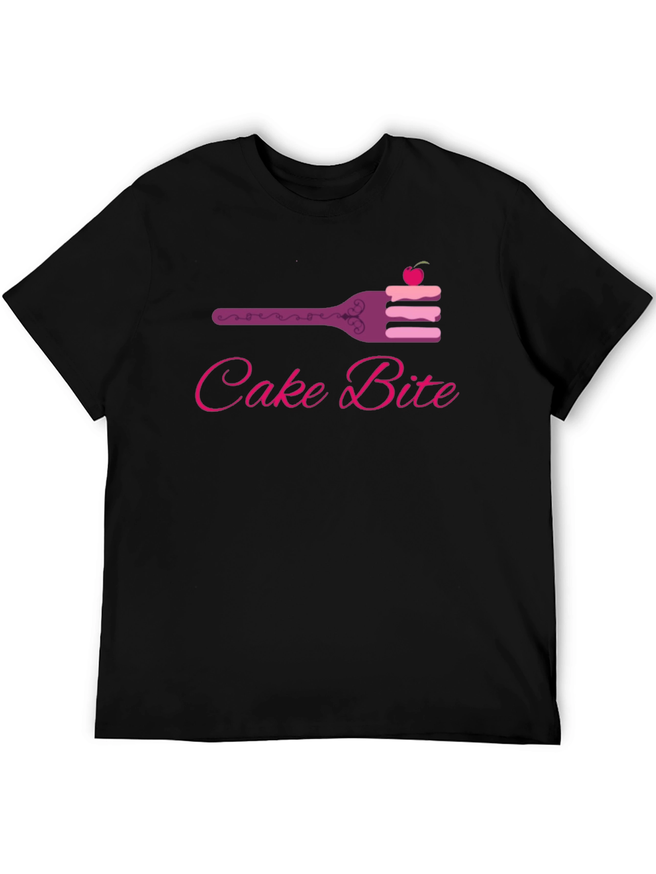 Black Cake Bite Graphic Tee - Sweet Treat Design view 5
