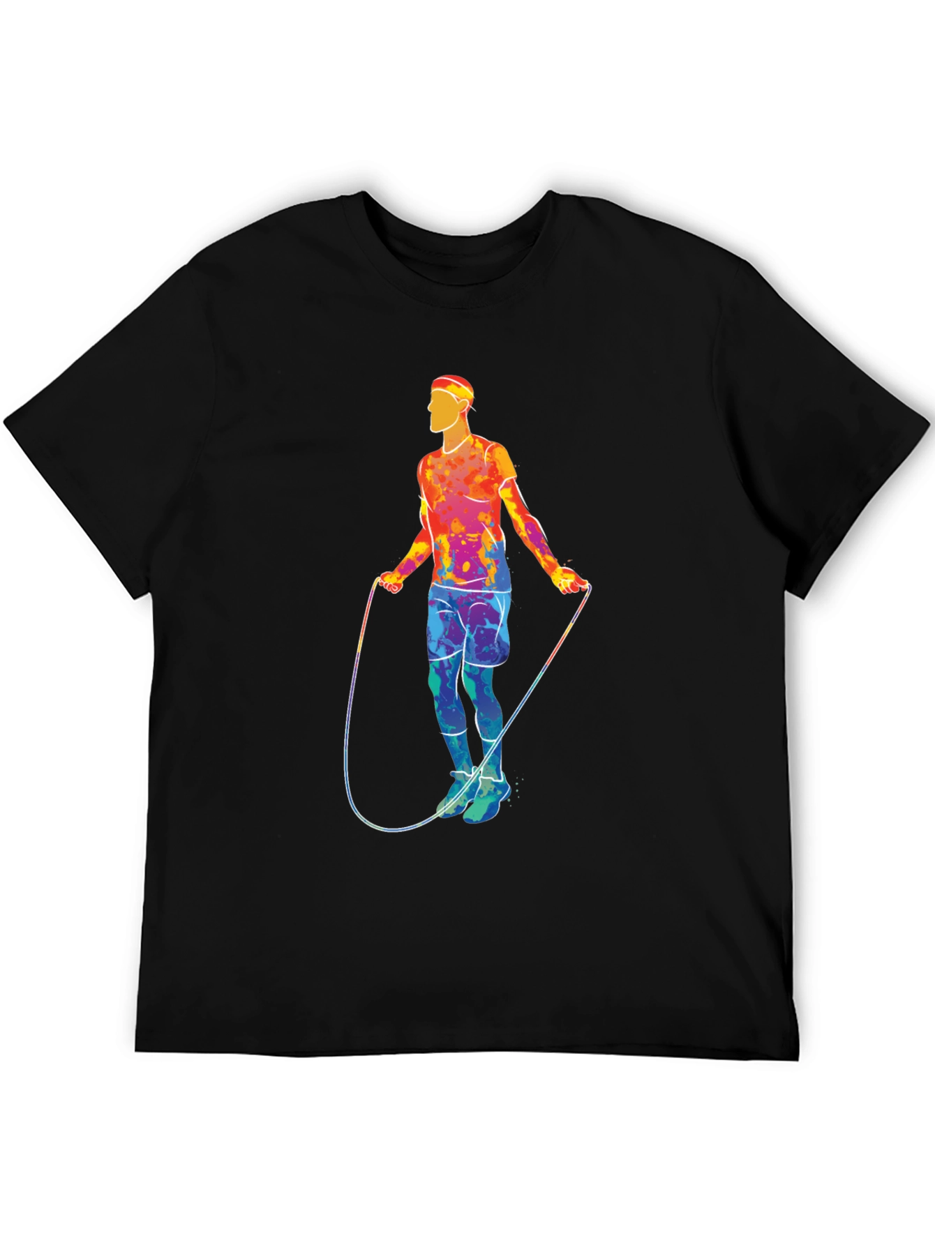 Black Retro Jump Rope Athlete Graphic T-Shirt view 5