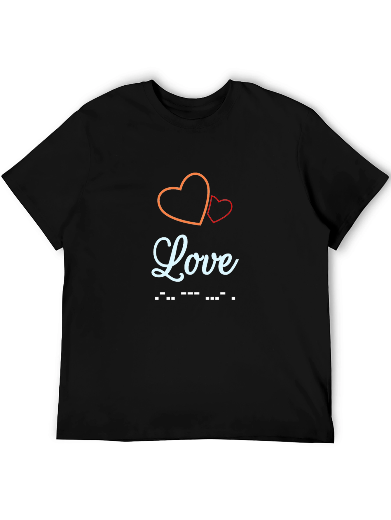 Black Love Morse Code Graphic Tee - Stylish Black T-Shirt view 5