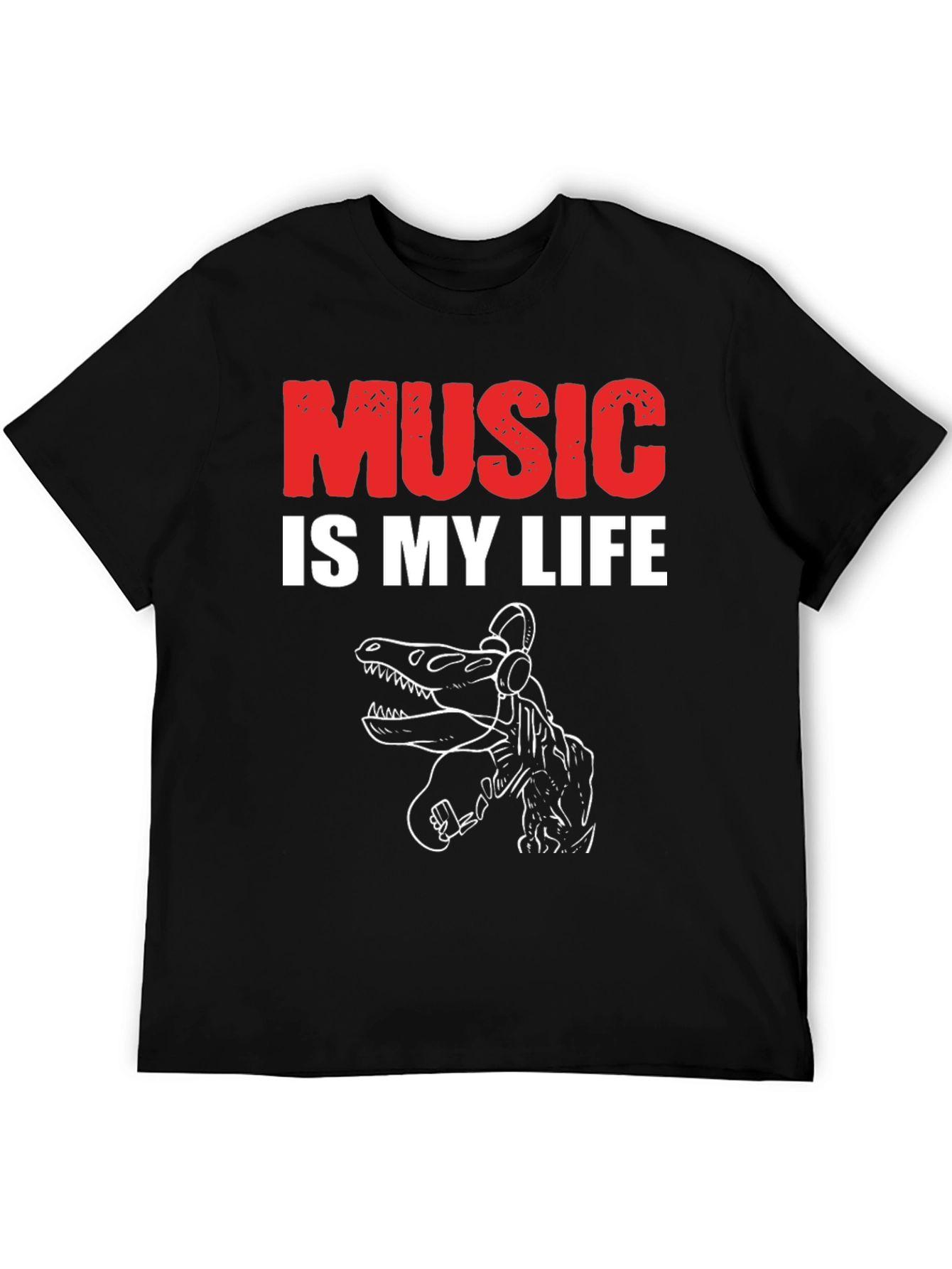 Black Music is My Life Dinosaur T-Shirt view 5