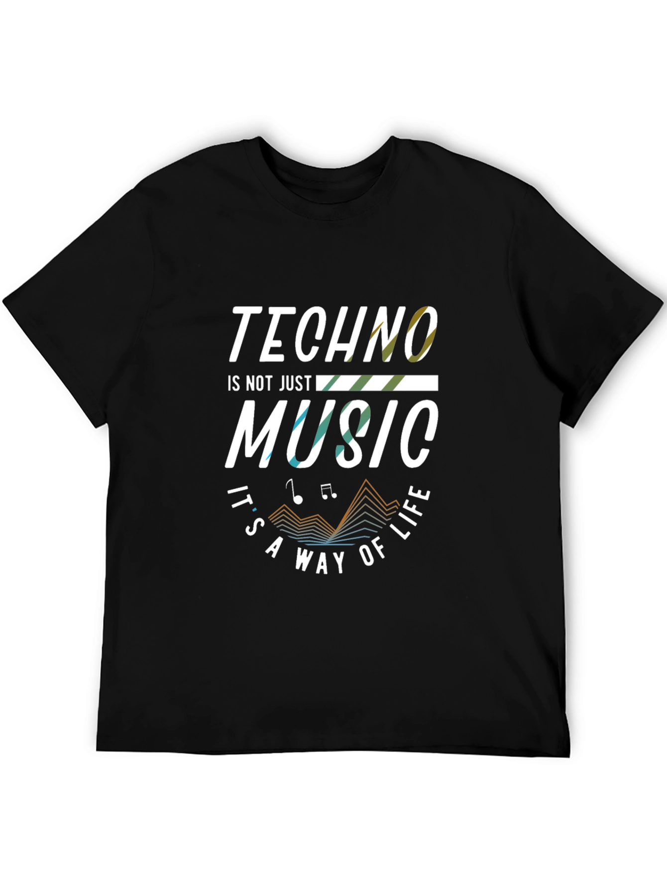 Black Techno Music T-Shirt - Way of Life view 5