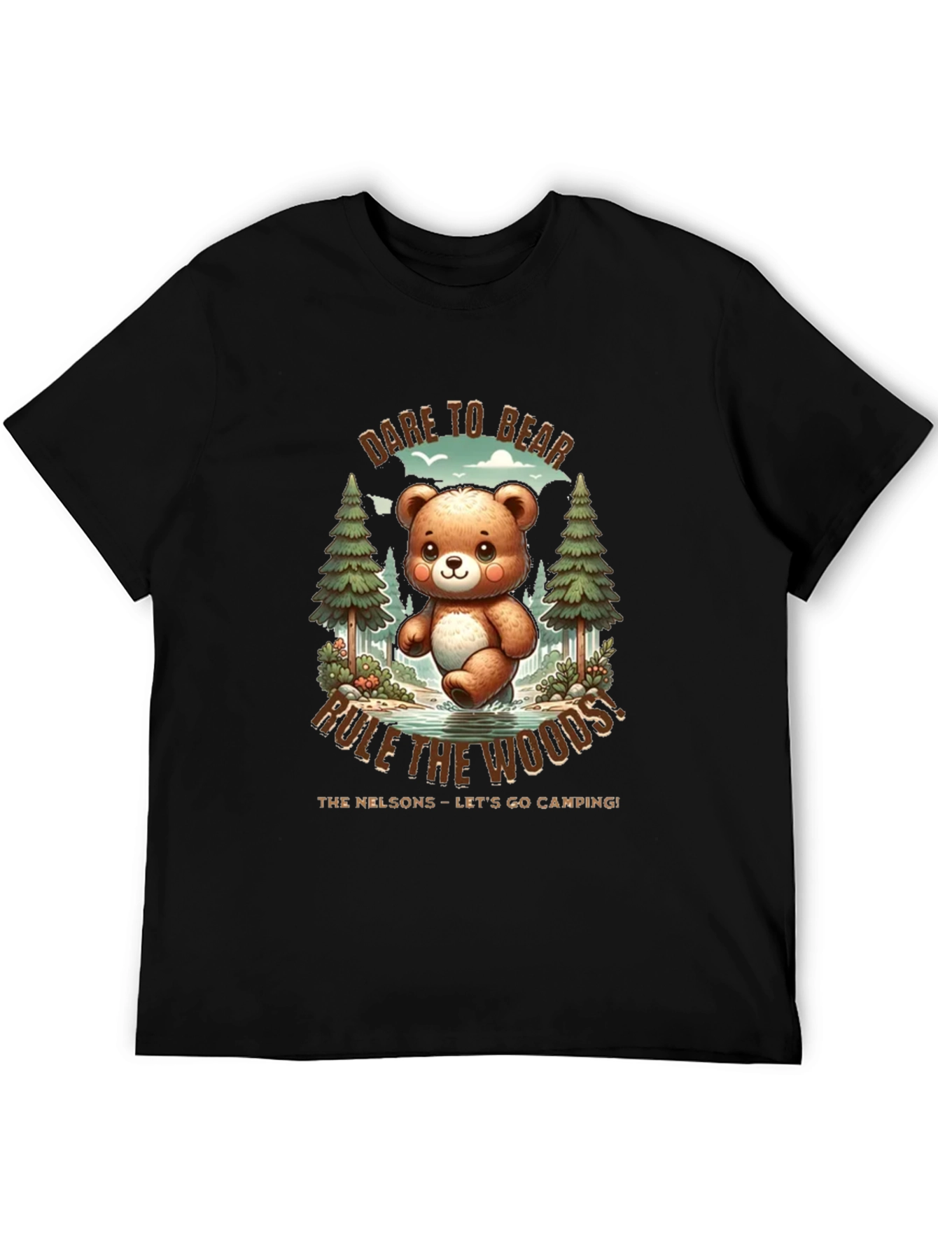 Black Dare to Bear T-Shirt - Camping Fun! view 5