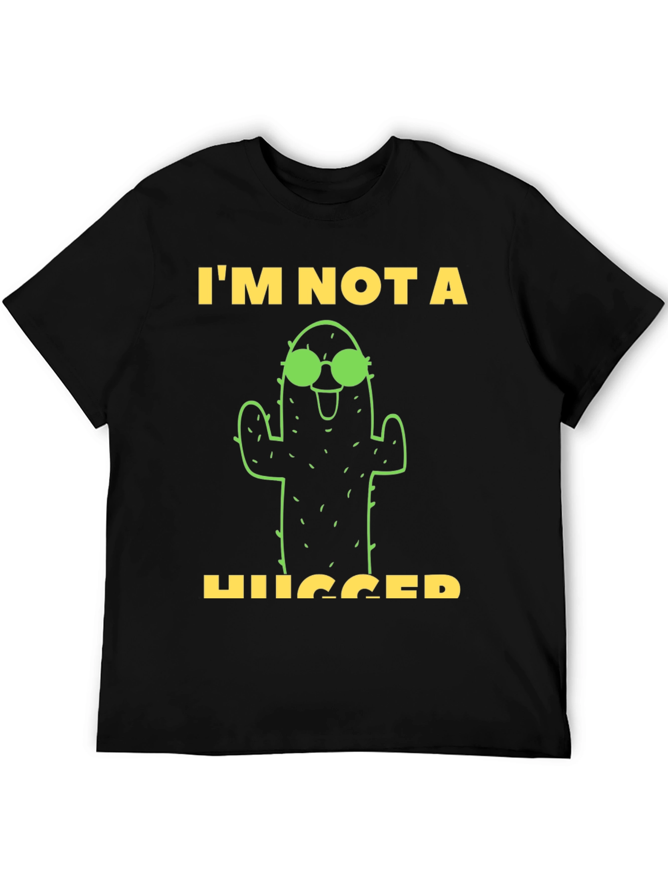 Black I'm Not A Hugger Cactus Graphic Tee view 5