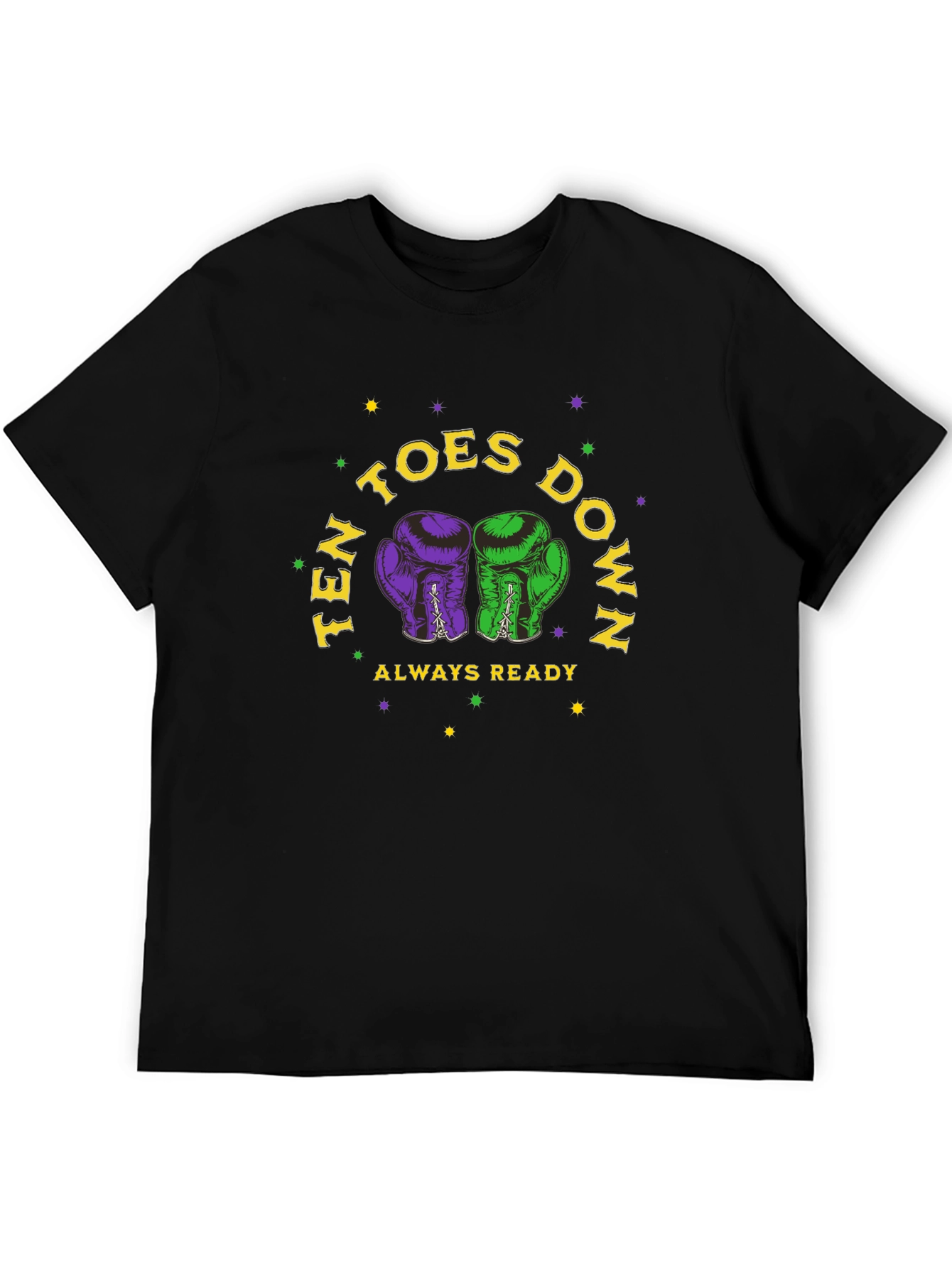 Black Ten Toes Down Boxing Glove Graphic Tee view 5