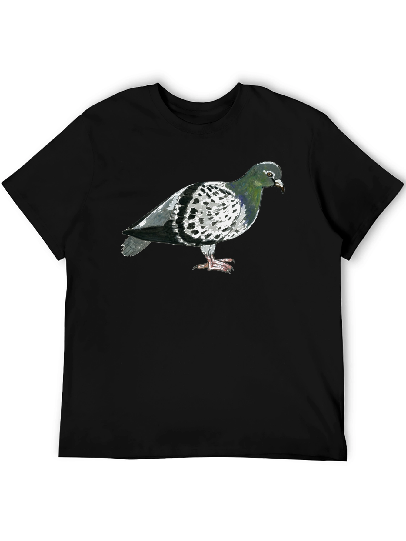 Black Pigeon Graphic T-Shirt - Black Crew Neck Tee view 5