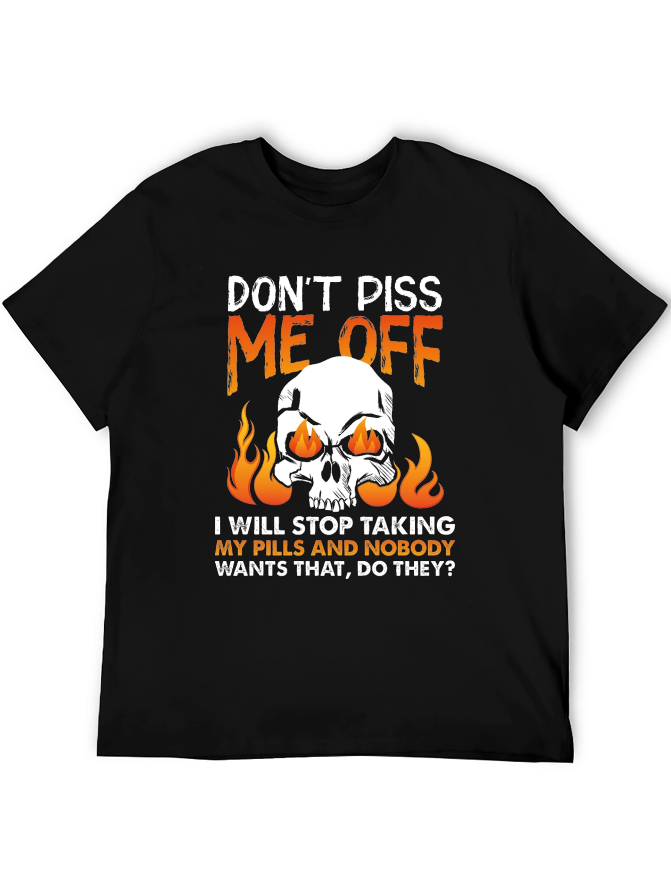 Black Don't Piss Me Off Skull Graphic Tee view 5