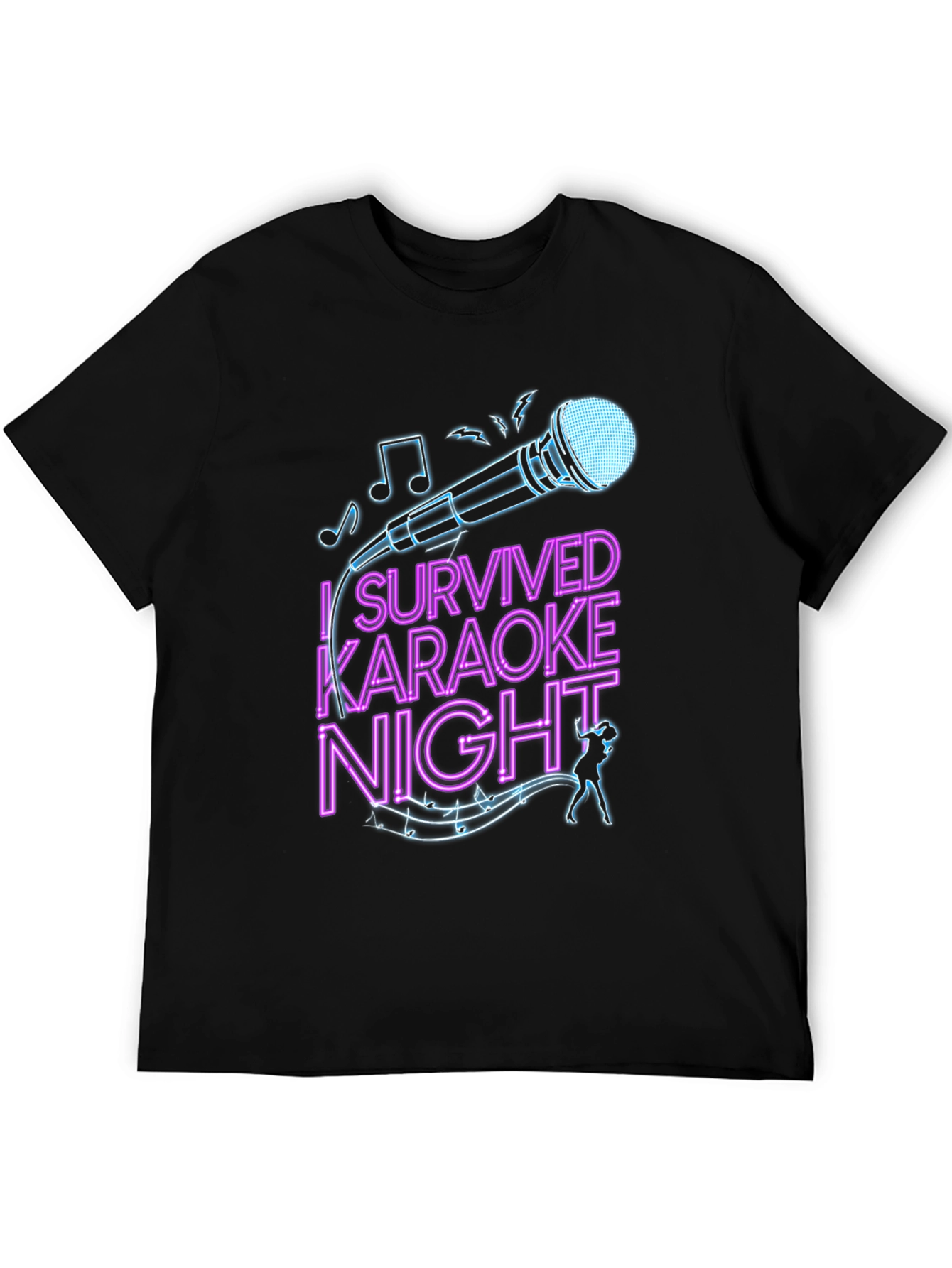 Black I Survived Karaoke Night Graphic Tee view 5