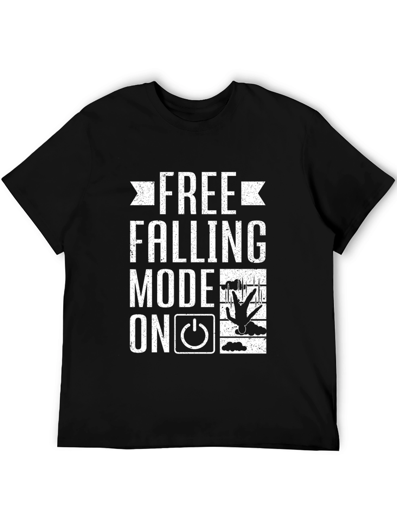 Black Free Falling Mode On Funny Graphic Tee view 5