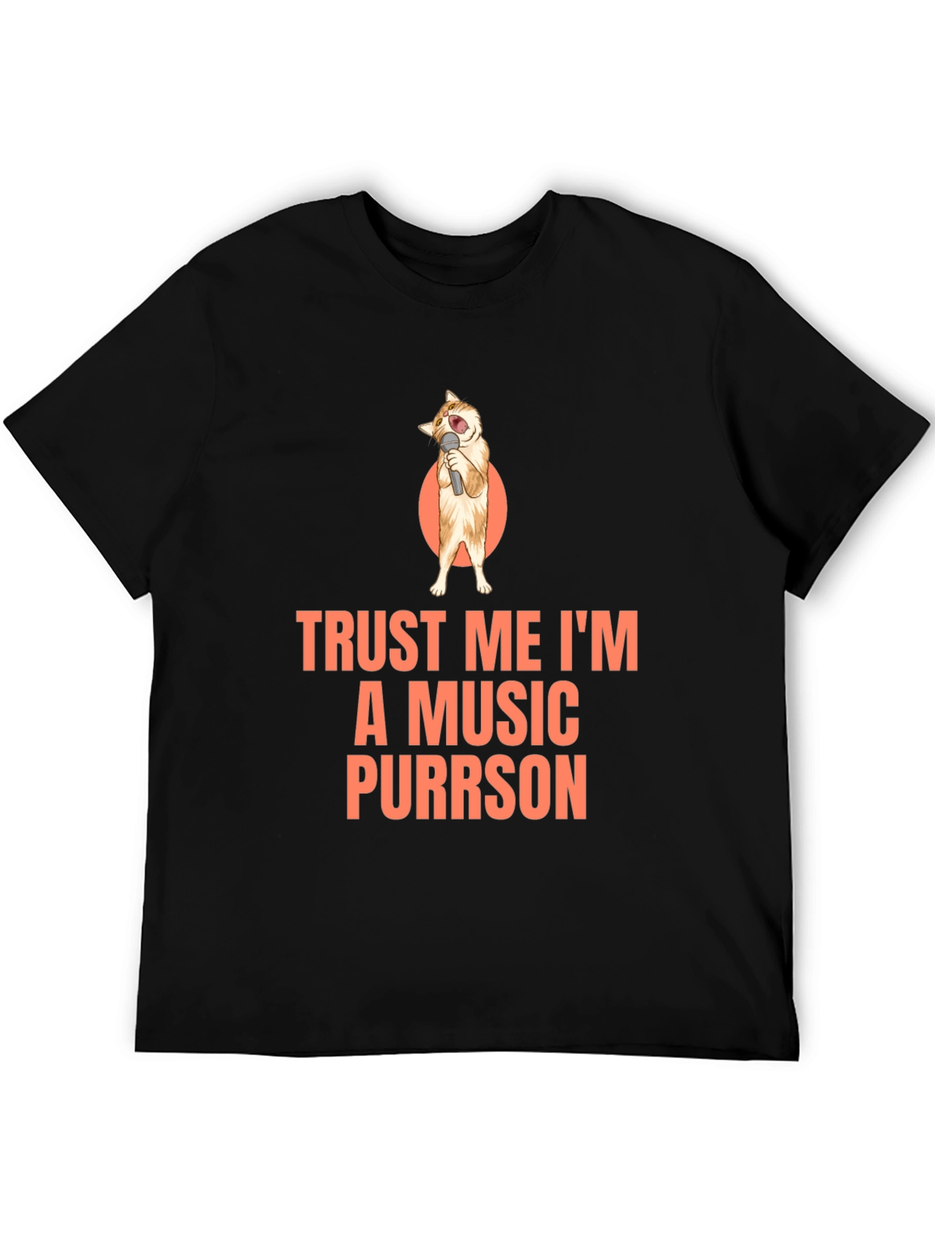 Black Trust Me I'm A Music Purrson T-Shirt view 5