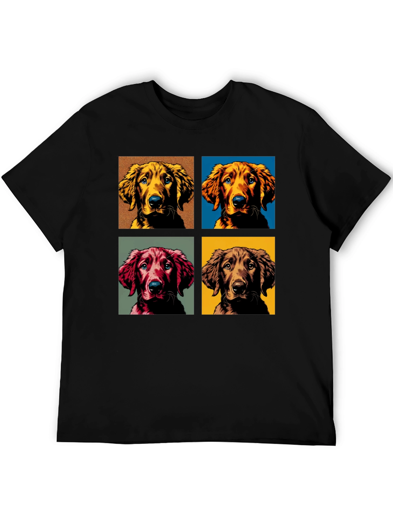 Black Dog Portrait Black T-Shirt view 5