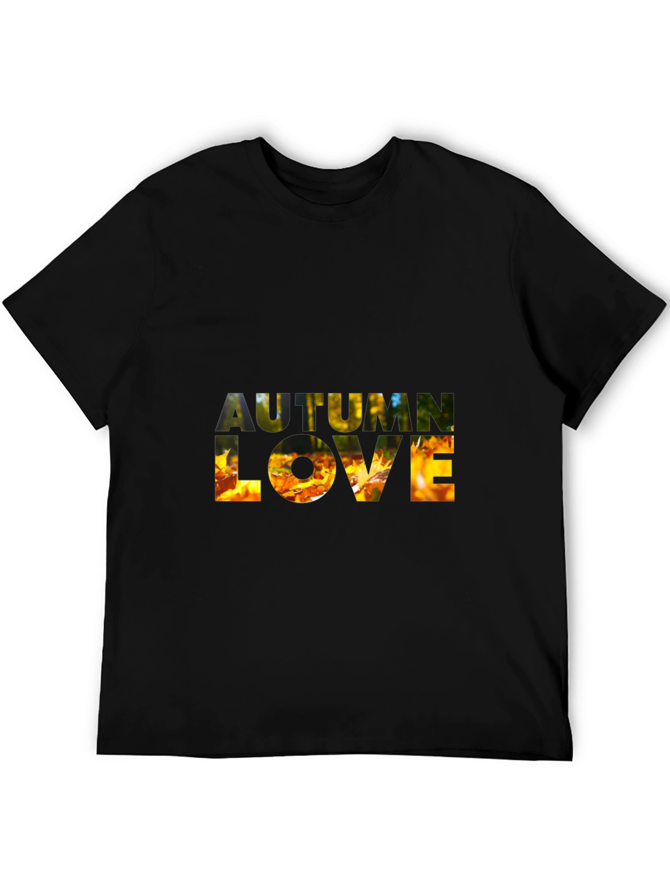 Black Autumn Love Graphic T-Shirt - Fall Season Tee view 5